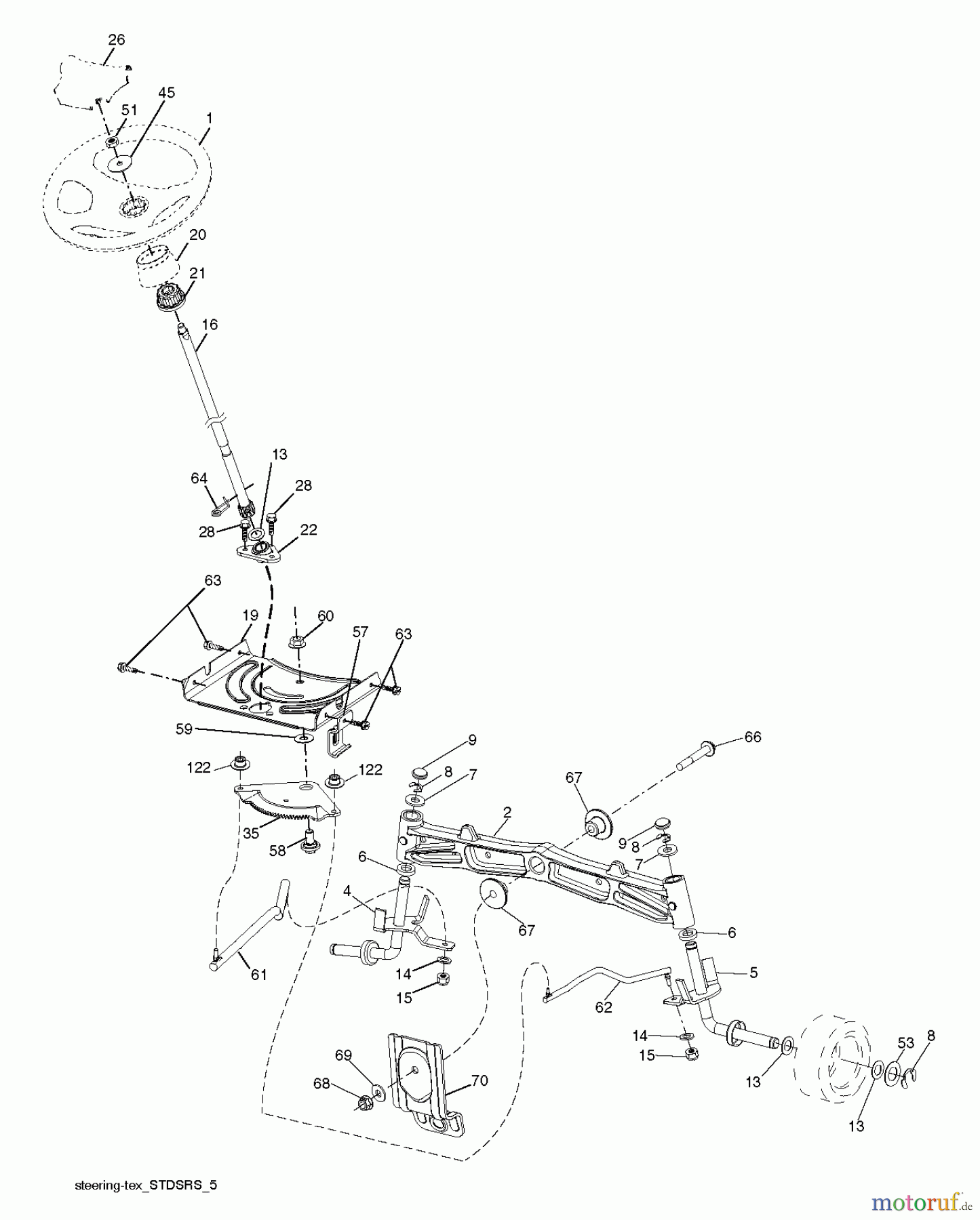 Poulan / Weed Eater Rasen und Gartentraktoren PBGT26H54 (96048002002) - Poulan Pro Lawn Tractor (2012-12) STEERING