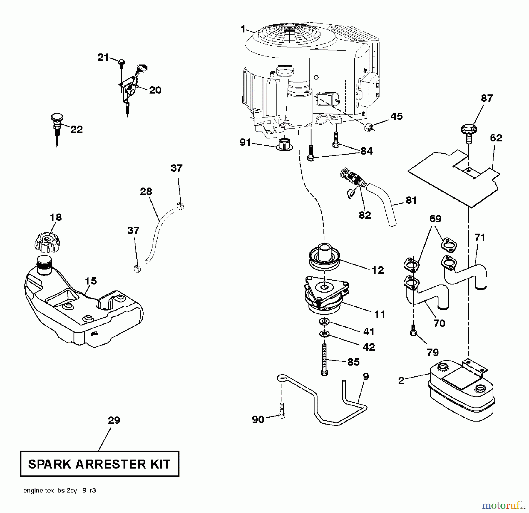 Poulan / Weed Eater Rasen und Gartentraktoren PBLGT26H54 (96042014000) - Poulan Pro Lawn Tractor (2011-08) ENGINE