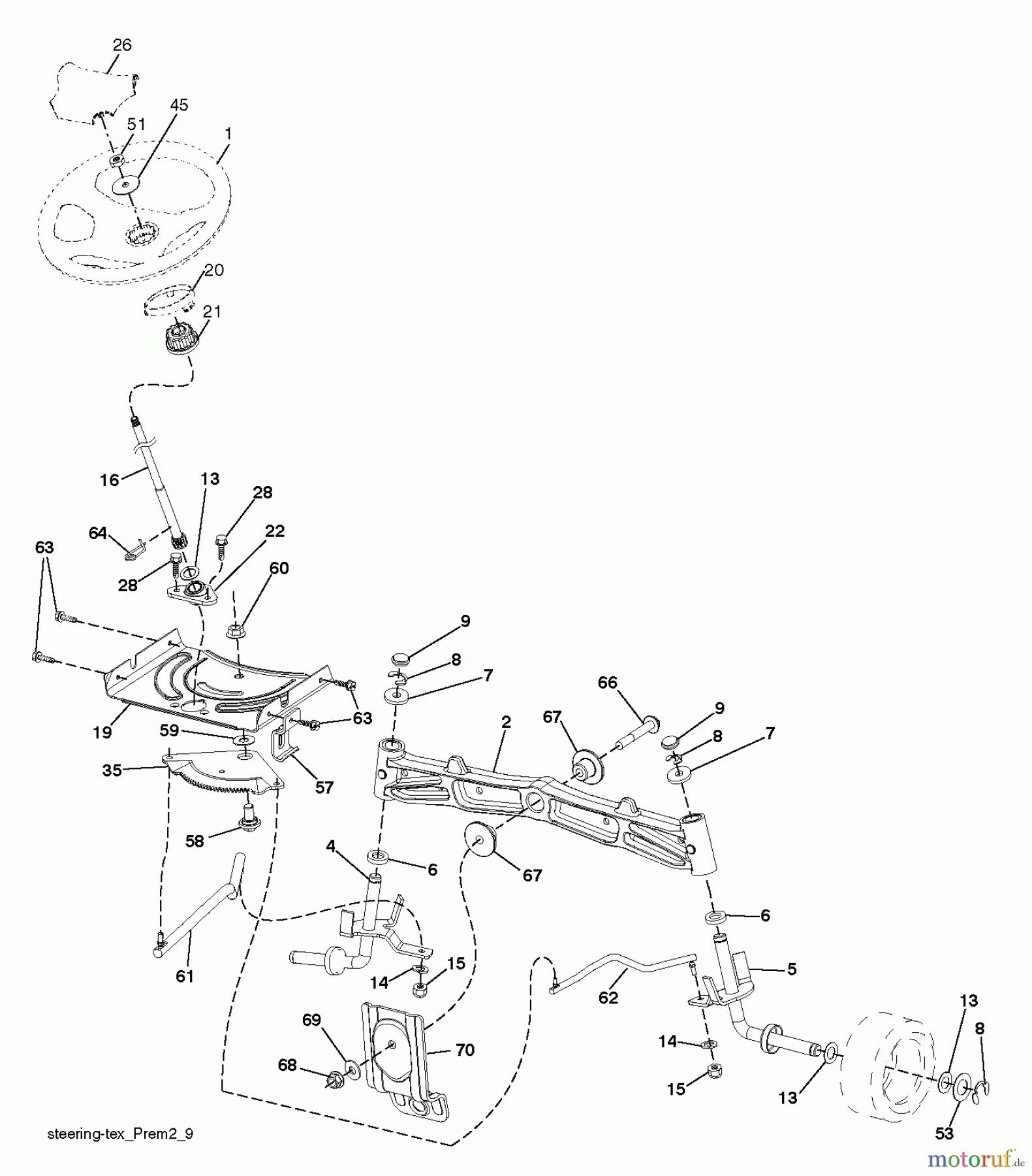 Poulan / Weed Eater Rasen und Gartentraktoren PBLGT26H54 (96042014000) - Poulan Pro Lawn Tractor (2011-08) STEERING