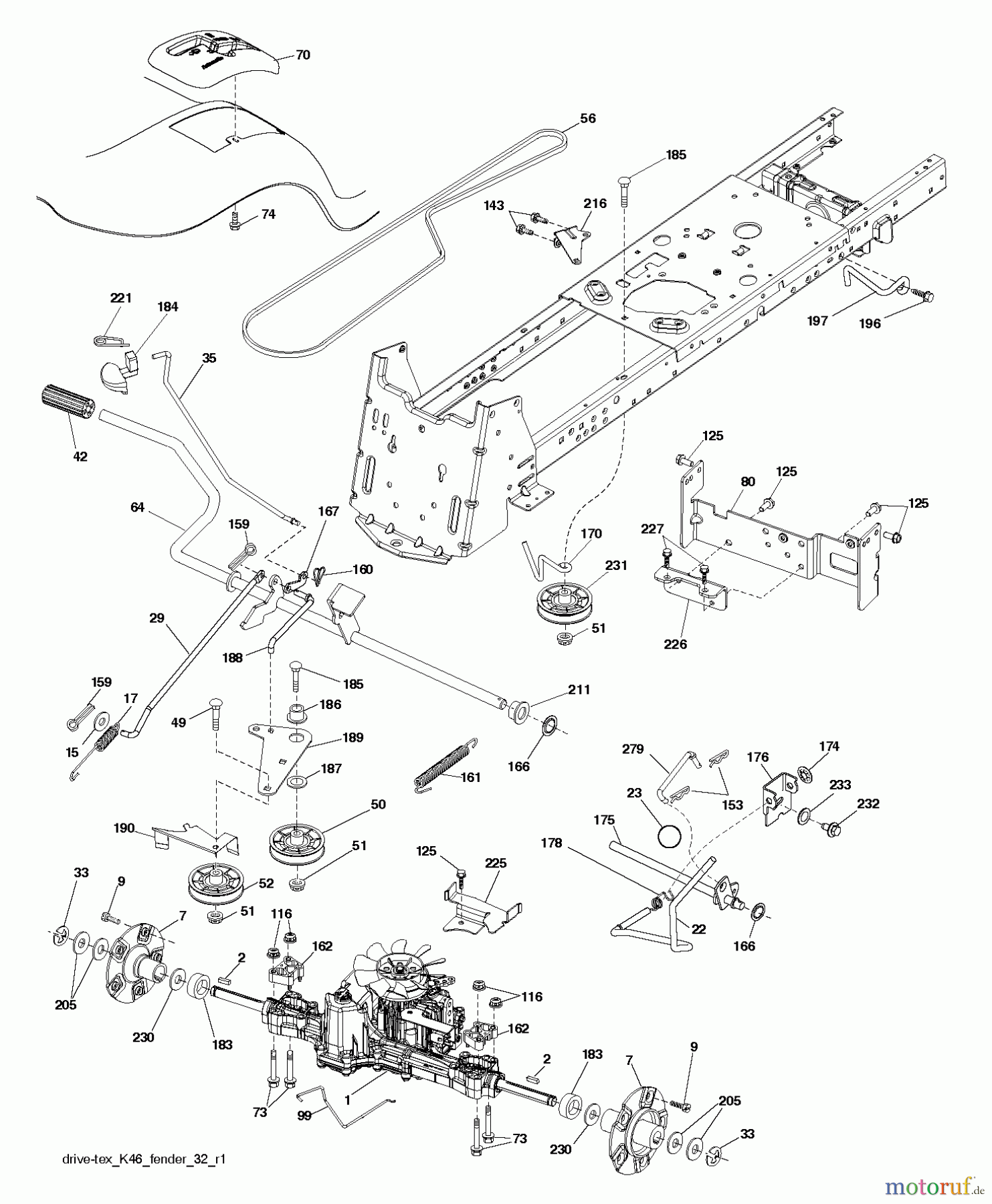 Poulan / Weed Eater Rasen und Gartentraktoren PBLGT26H54 (96042014001) - Poulan Pro Lawn Tractor (2012-08) DRIVE