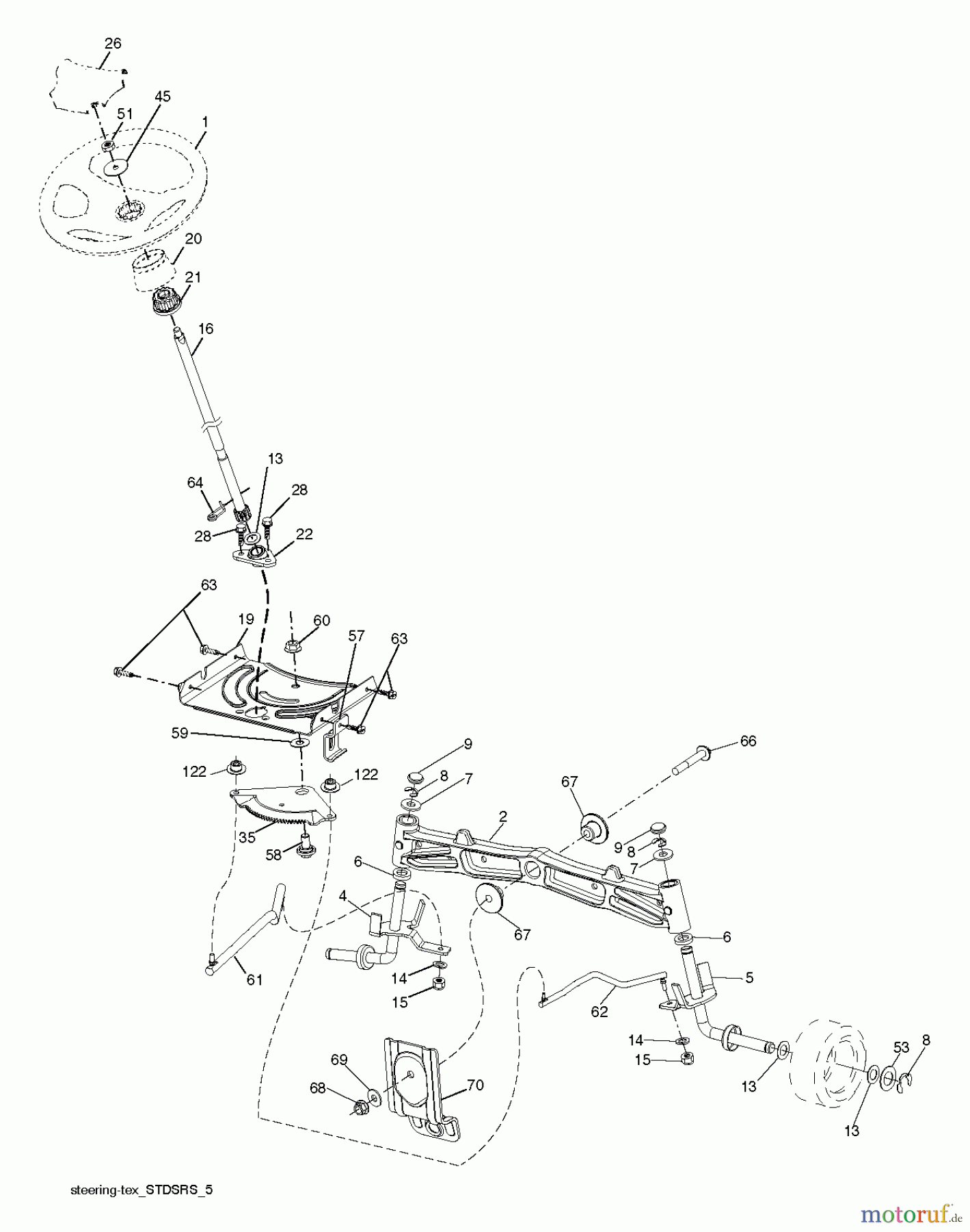 Poulan / Weed Eater Rasen und Gartentraktoren PBLGT26H54 (96042014001) - Poulan Pro Lawn Tractor (2012-08) STEERING