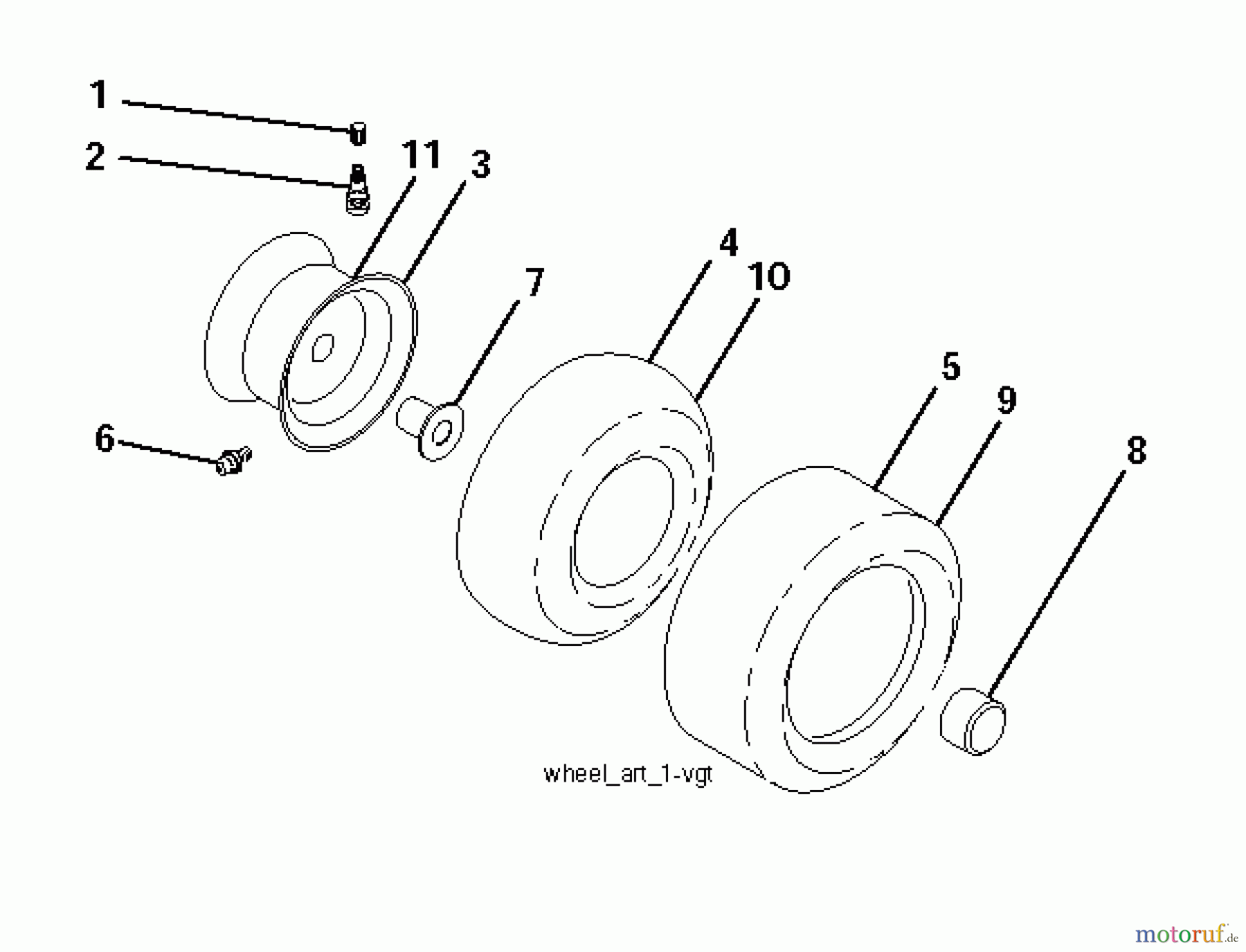 Poulan / Weed Eater Rasen und Gartentraktoren PBLGT26H54 (96042014001) - Poulan Pro Lawn Tractor (2012-08) WHEELS TIRES