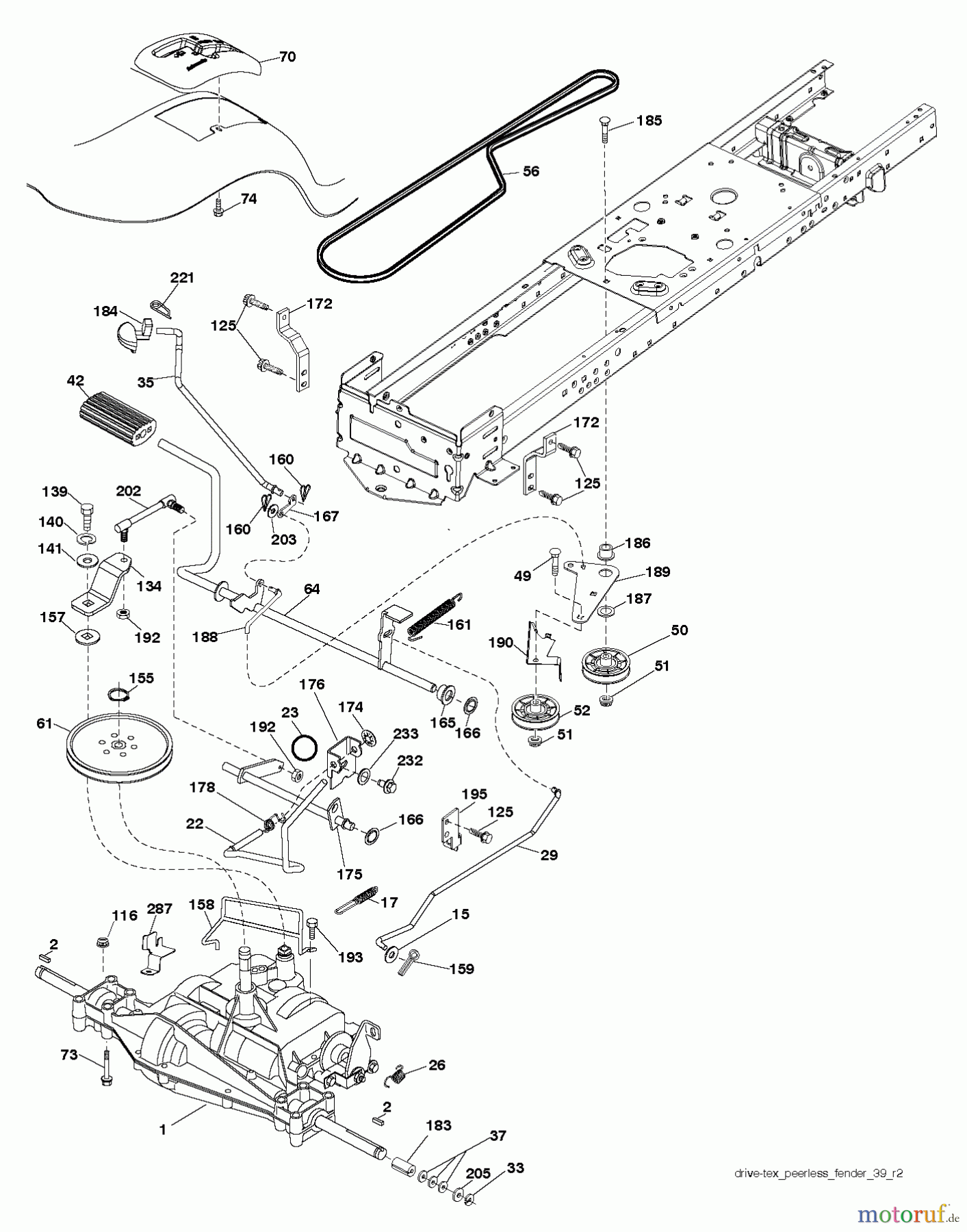 Poulan / Weed Eater Rasen und Gartentraktoren PO12530LT (96041021301) - Poulan Lawn Tractor (2012-01) DRIVE