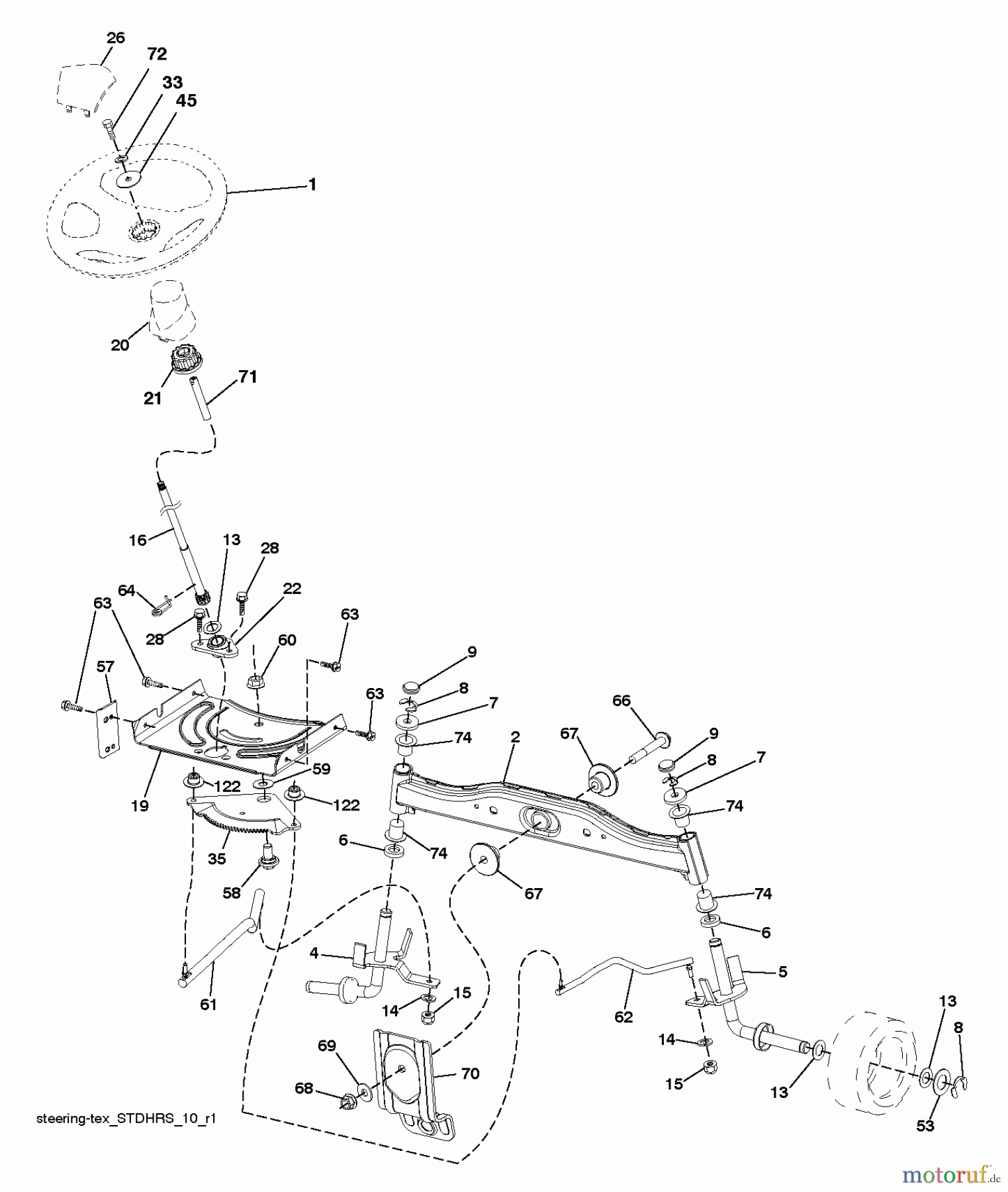 Poulan / Weed Eater Rasen und Gartentraktoren PO12530LT (96041021302) - Poulan Lawn Tractor (2013-03) STEERING