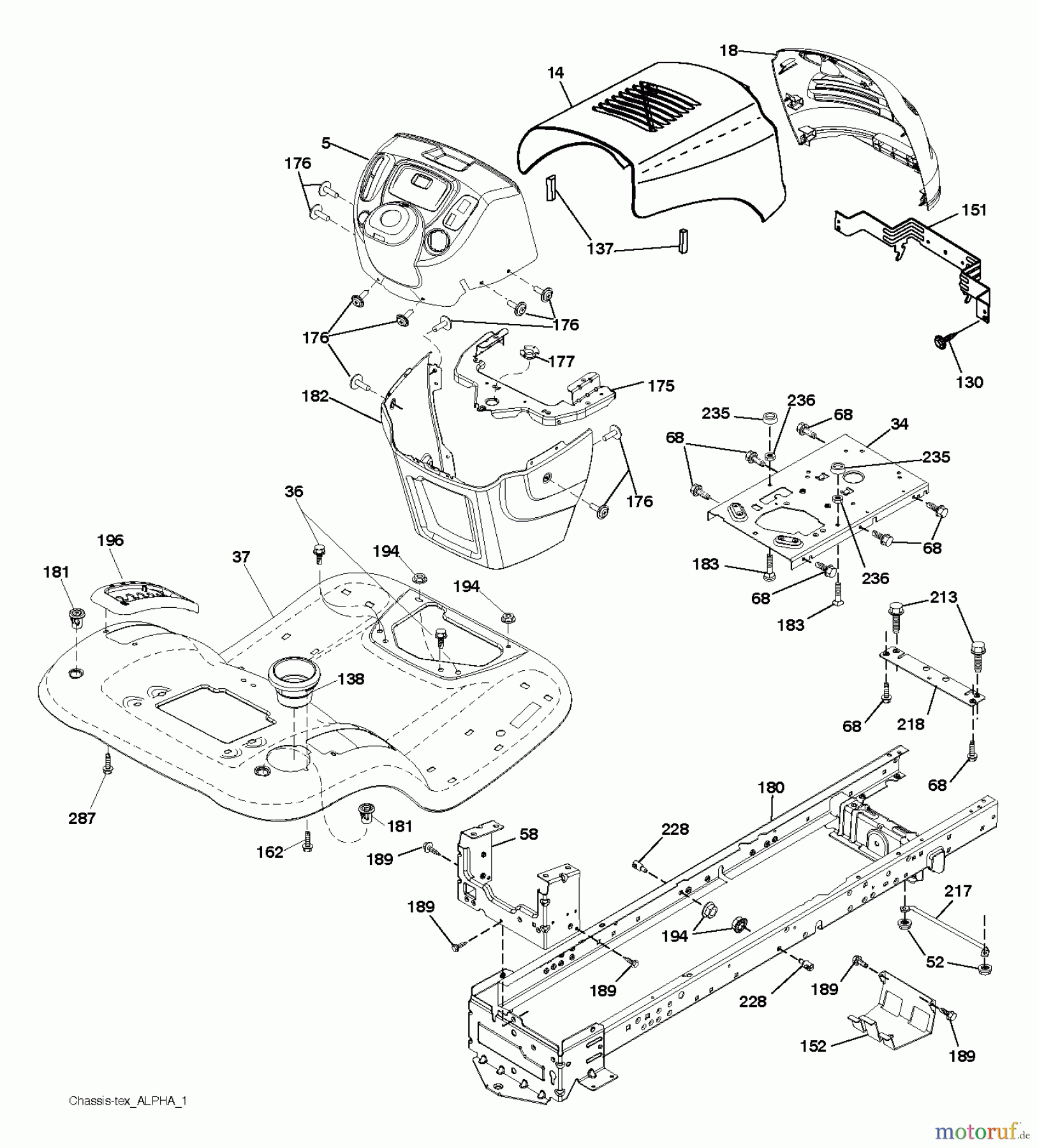 Poulan / Weed Eater Rasen und Gartentraktoren PO12530LT (96041021301) - Poulan Lawn Tractor (2012-01) CHASSIS ENCLOSURES