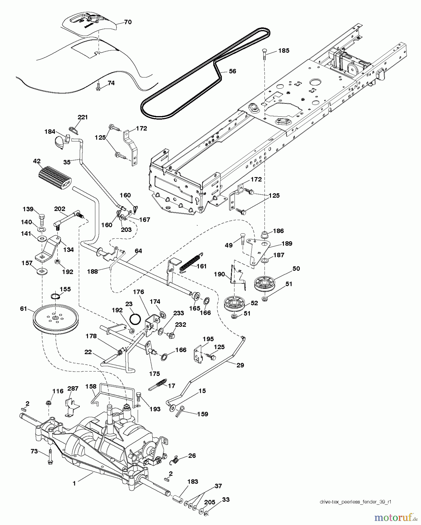 Poulan / Weed Eater Rasen und Gartentraktoren PO12530LT (96048002100) - Poulan Lawn Tractor (2011-09) DRIVE