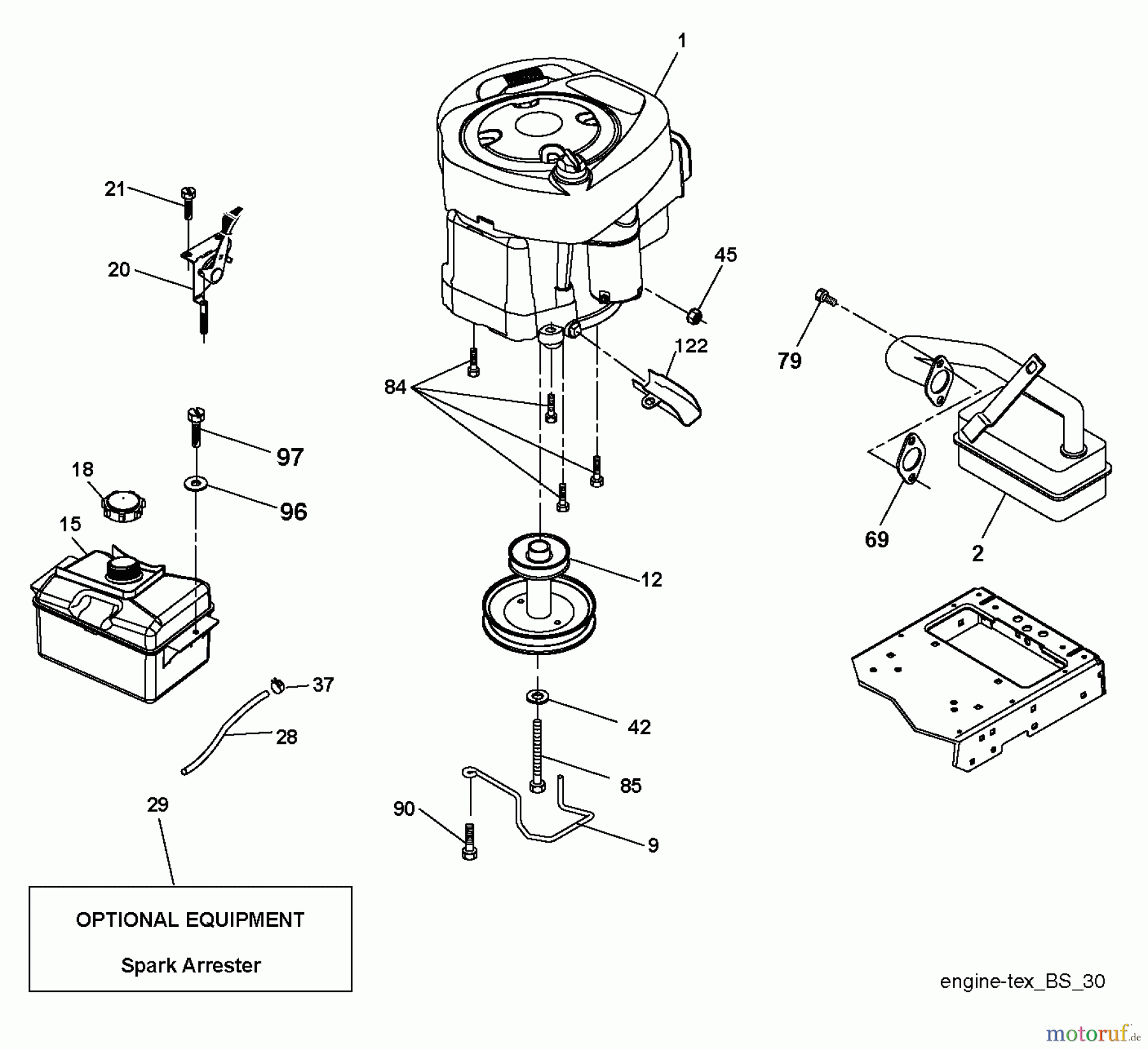 Poulan / Weed Eater Rasen und Gartentraktoren PO10530LT (96048003900) - Poulan Lawn Tractor (2012-03) ENGINE