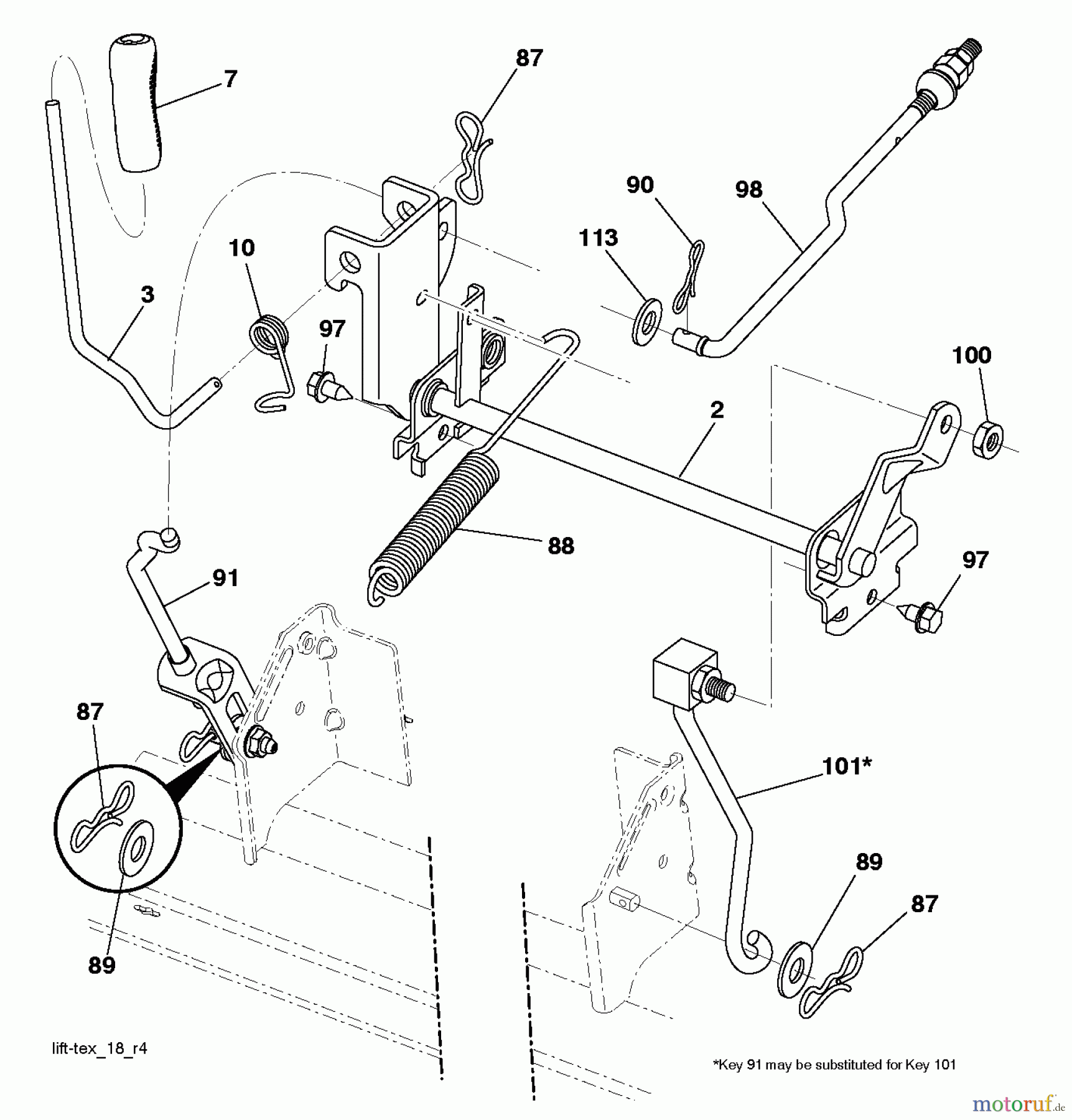 Poulan / Weed Eater Rasen und Gartentraktoren PO12530LT (96041021302) - Poulan Lawn Tractor (2013-03) MOWER LIFT / DECK LIFT
