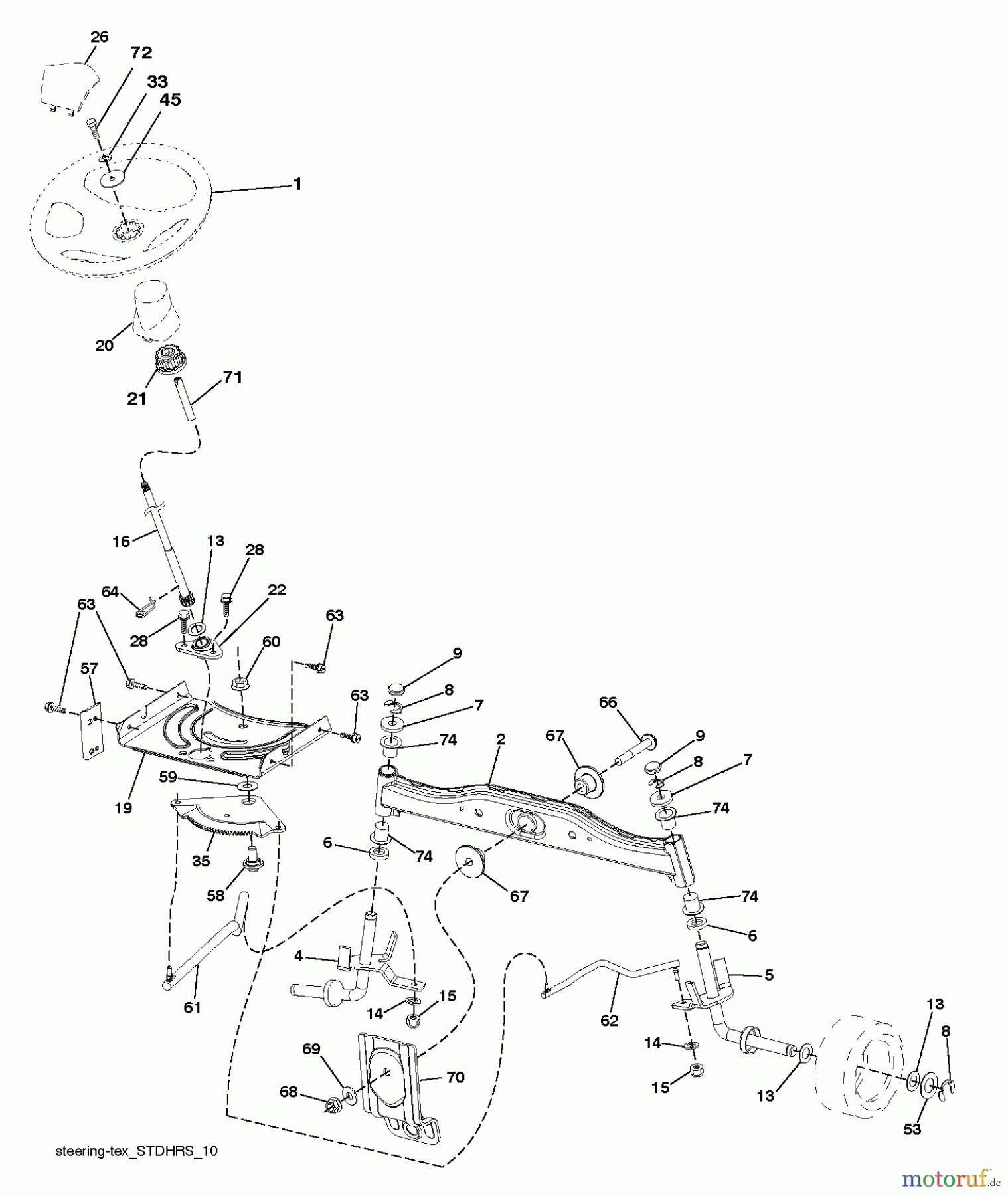 Poulan / Weed Eater Rasen und Gartentraktoren PO12530LT (96048002100) - Poulan Lawn Tractor (2011-09) STEERING
