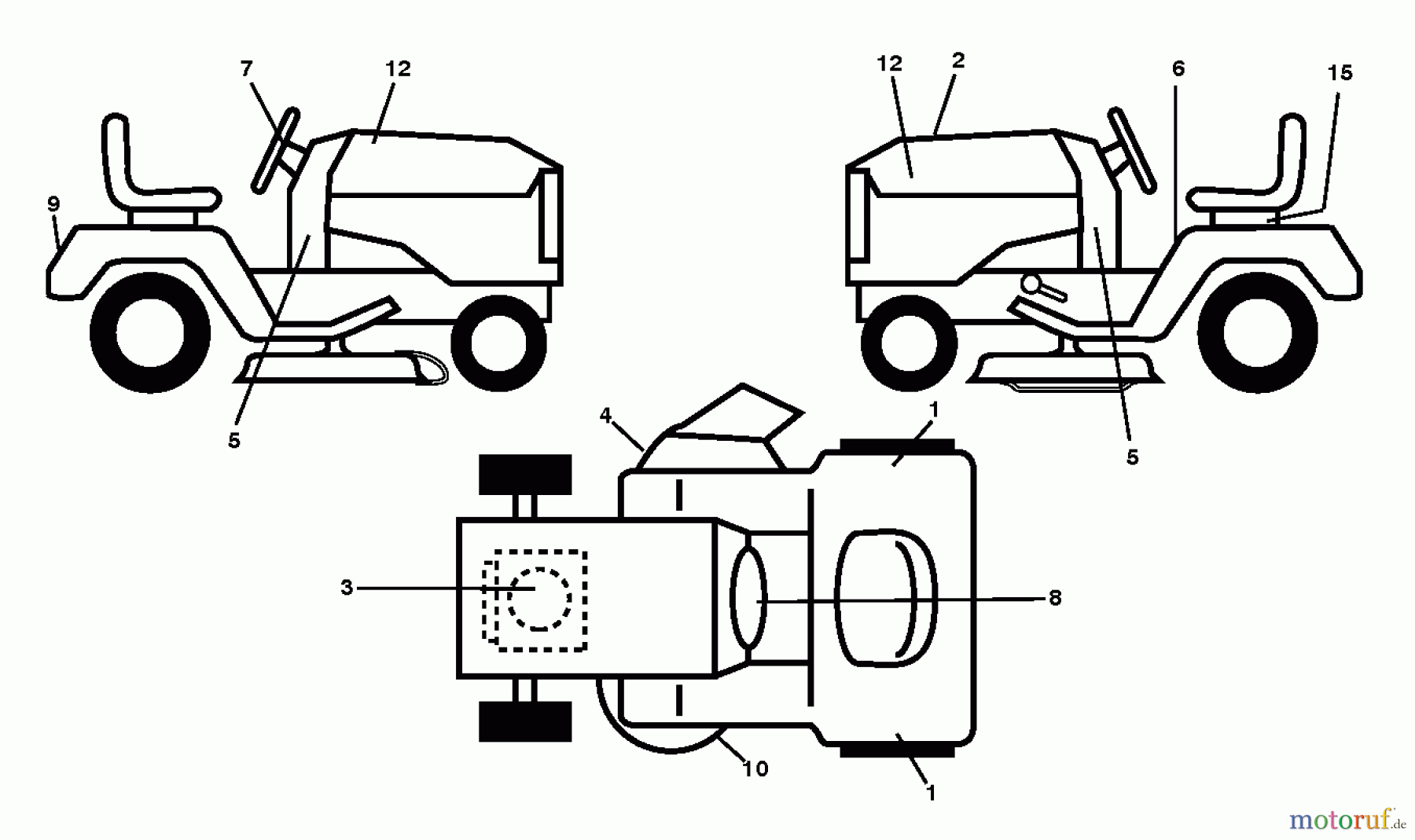 Poulan / Weed Eater Rasen und Gartentraktoren PO12538LT (96018000600) - Poulan Lawn Tractor (2011-12) DECALS
