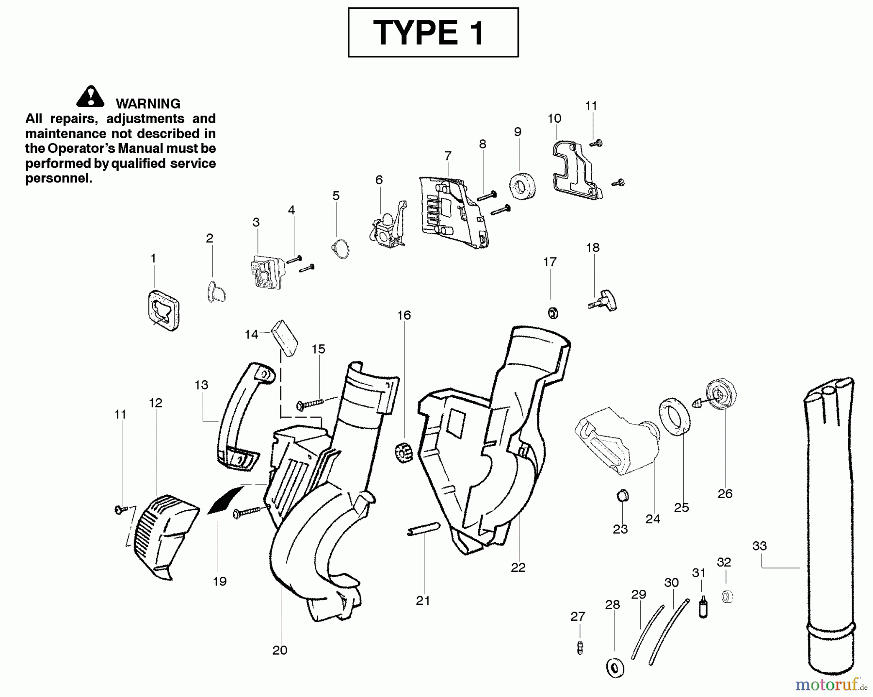 Poulan / Weed Eater Bläser / Sauger / Häcksler / Mulchgeräte B1750LE (Type 1) - Weed Eater Blower Housing Type 1