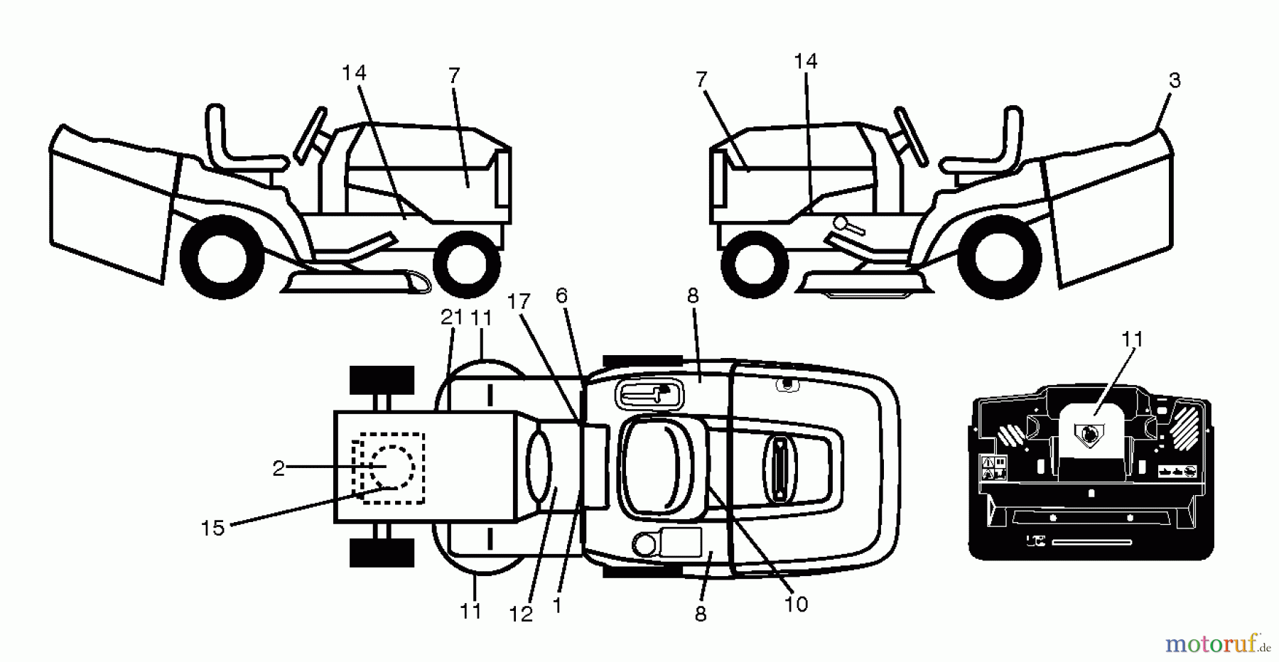  Poulan / Weed Eater Rasen und Gartentraktoren PO12597RB (96061034900) - Poulan Lawn Tractor (2012-11) DECALS