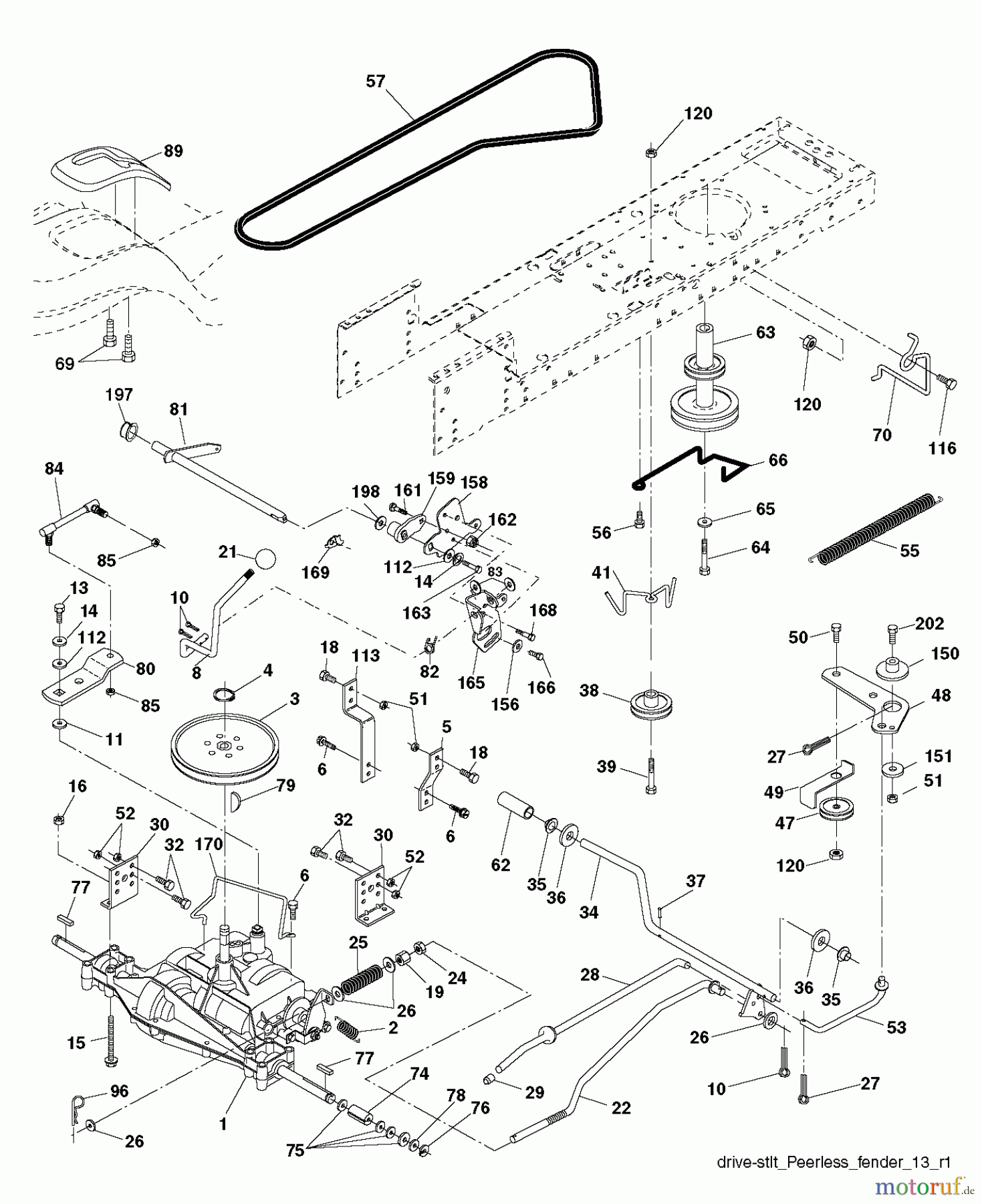 Poulan / Weed Eater Rasen und Gartentraktoren PO14538LT (96012012300) - Poulan Lawn Tractor (2011-08) DRIVE