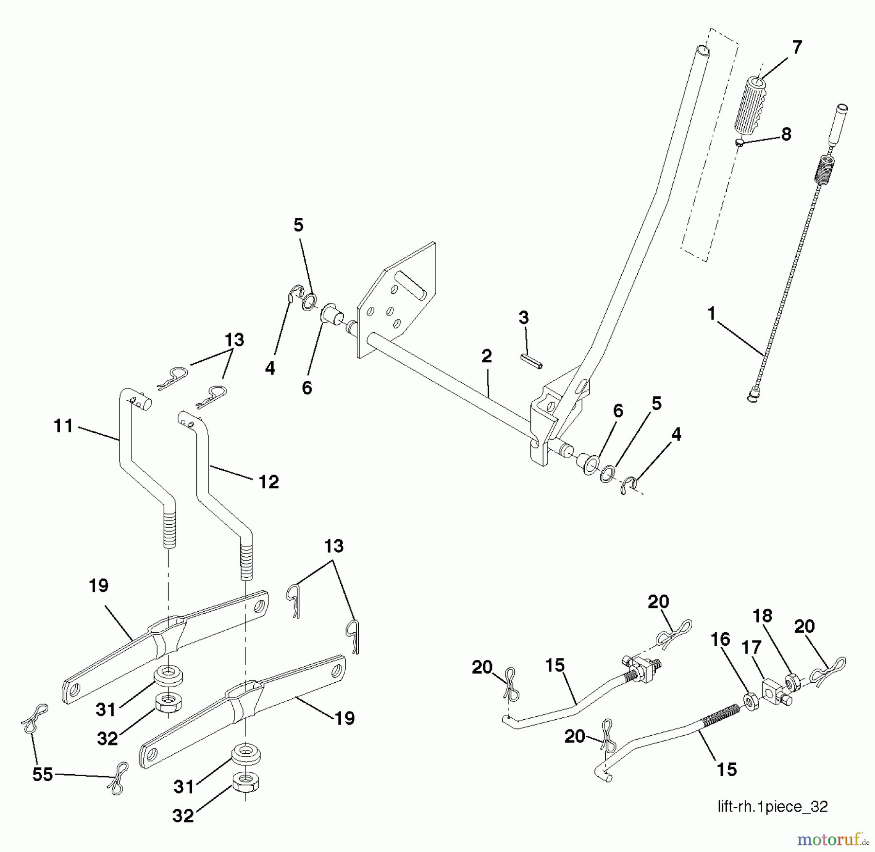 Poulan / Weed Eater Rasen und Gartentraktoren PO14538LT (96012012300) - Poulan Lawn Tractor (2011-08) MOWER LIFT LEVER