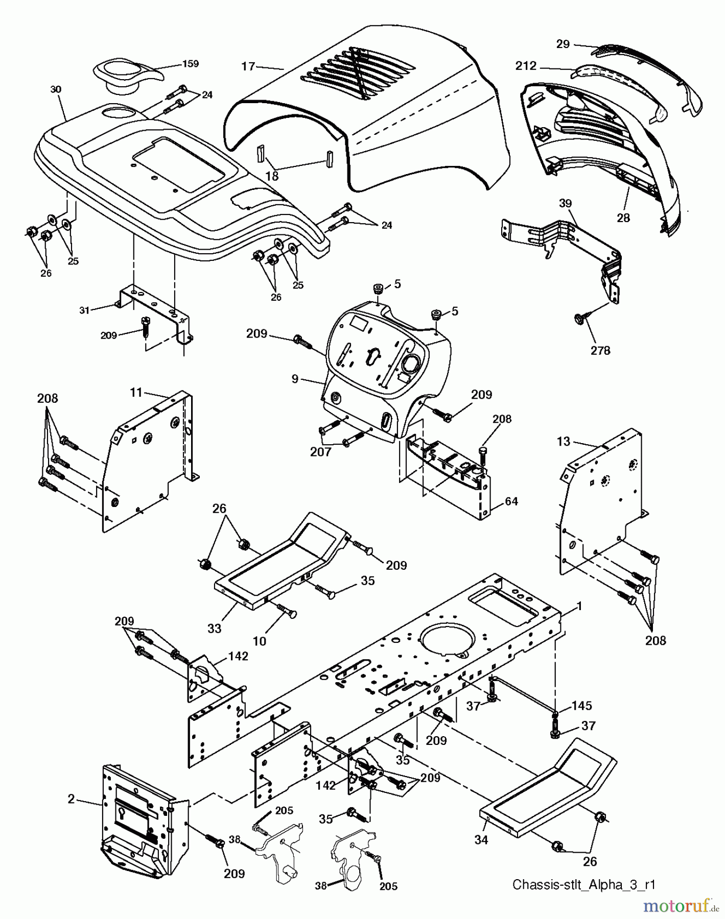 Poulan / Weed Eater Rasen und Gartentraktoren PO14538LT (96018000301) - Poulan Lawn Tractor (2011-08) CHASSIS ENCLOSURES