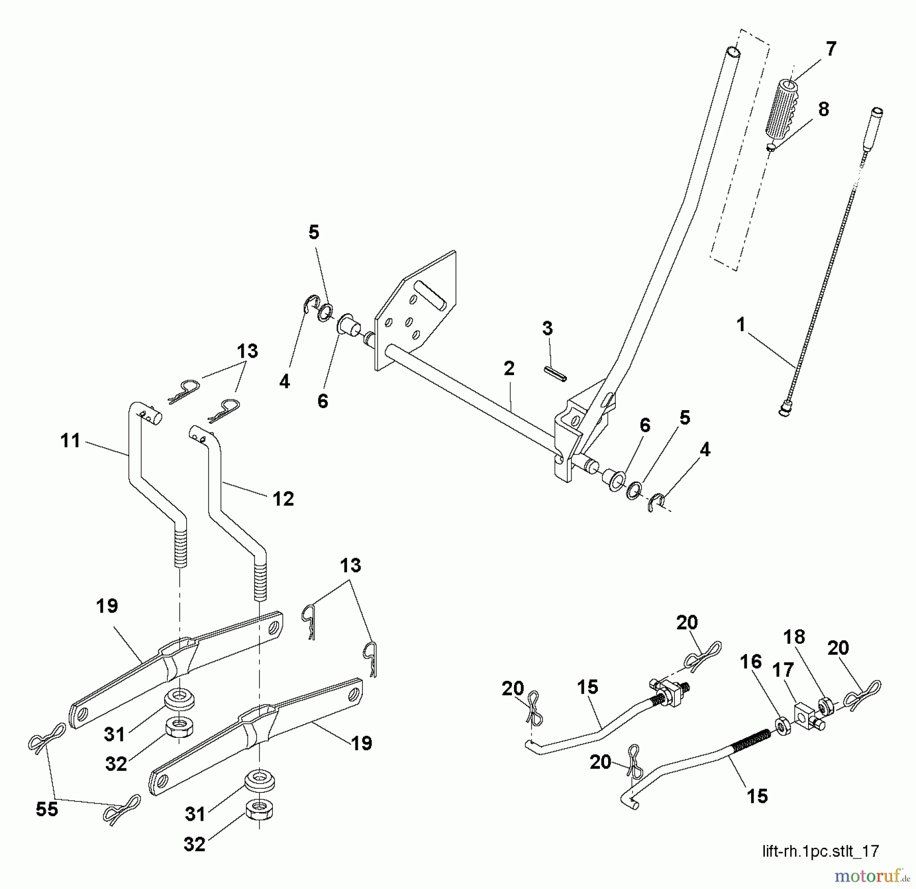 Poulan / Weed Eater Rasen und Gartentraktoren PO12538LT (96018000600) - Poulan Lawn Tractor (2011-12) MOWER LIFT LEVER