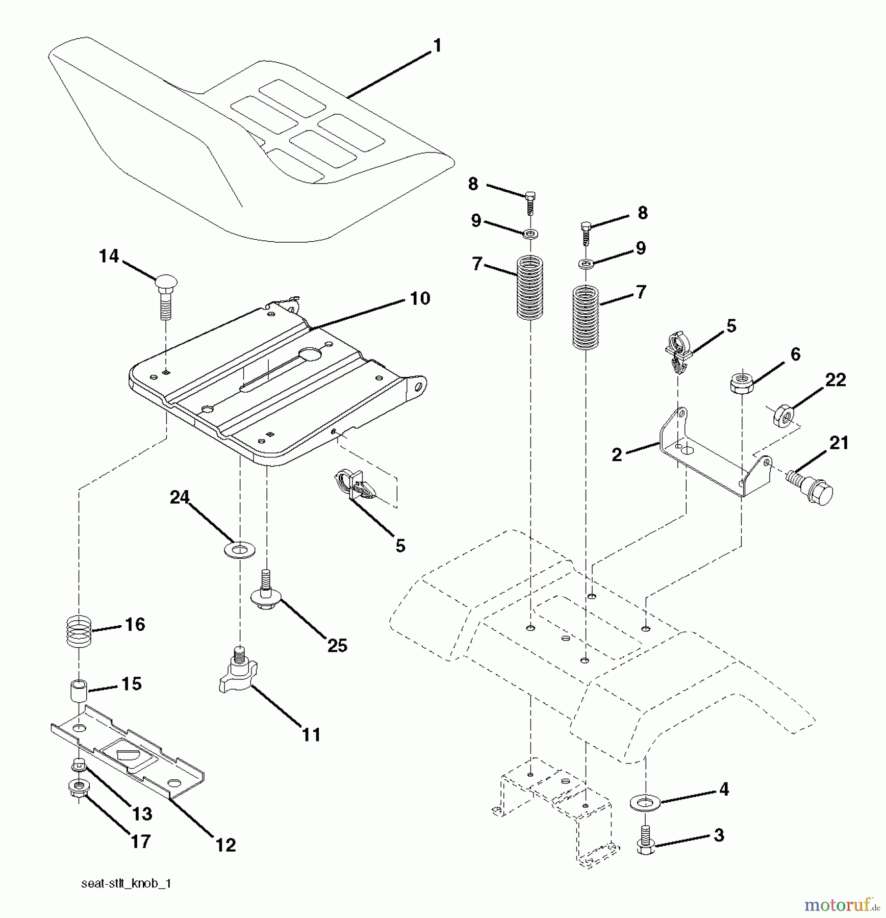 Poulan / Weed Eater Rasen und Gartentraktoren PO12538LT (96018000600) - Poulan Lawn Tractor (2011-12) SEAT