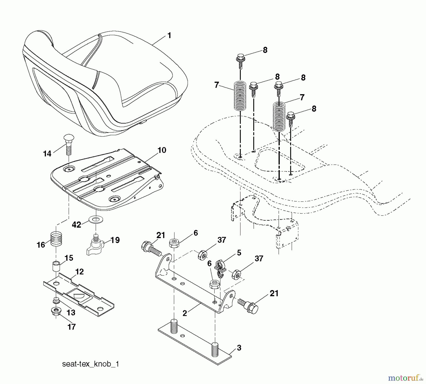 Poulan / Weed Eater Rasen und Gartentraktoren PO12530LT (96041021302) - Poulan Lawn Tractor (2013-03) SEAT