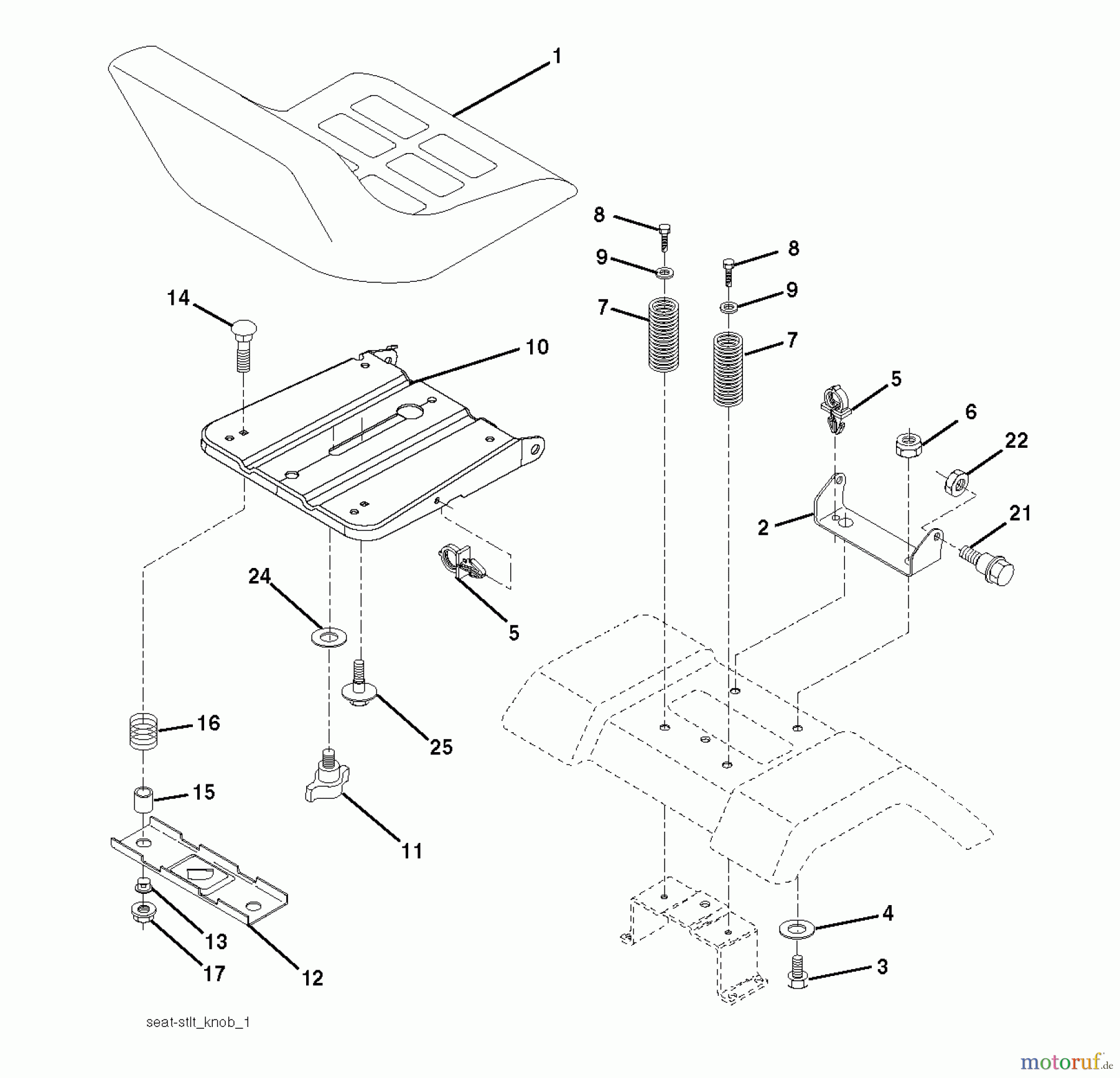 Poulan / Weed Eater Rasen und Gartentraktoren PO15538LT (96018000501) - Poulan Lawn Tractor (2011-08) SEAT