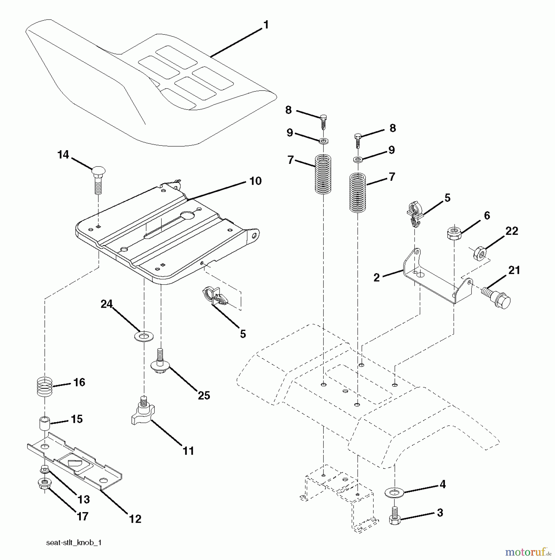 Poulan / Weed Eater Rasen und Gartentraktoren PO17542LT (96012011000) - Poulan Lawn Tractor (2010-09) SEAT