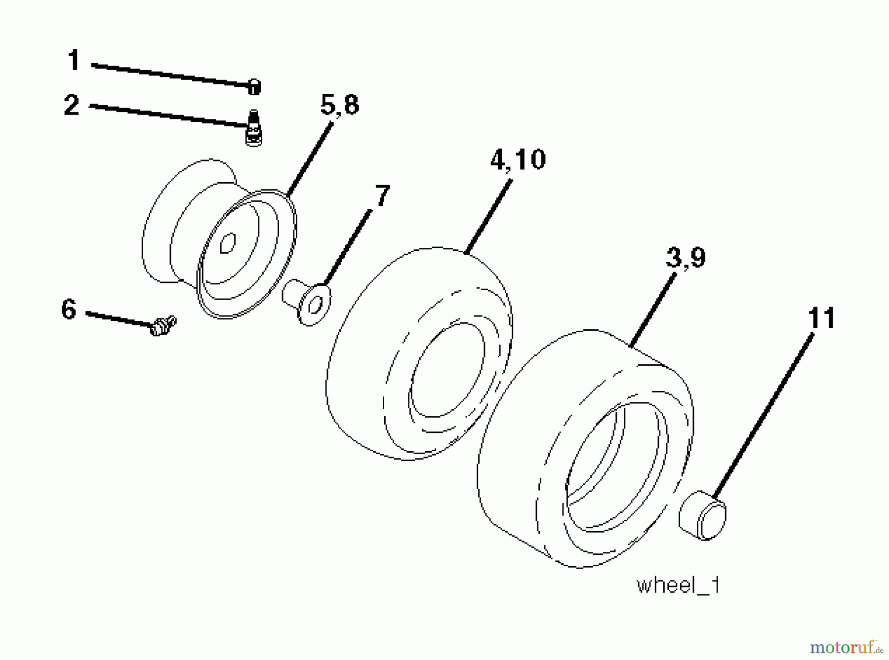Poulan / Weed Eater Rasen und Gartentraktoren PO17542LT (96012011000) - Poulan Lawn Tractor (2010-09) WHEELS TIRES