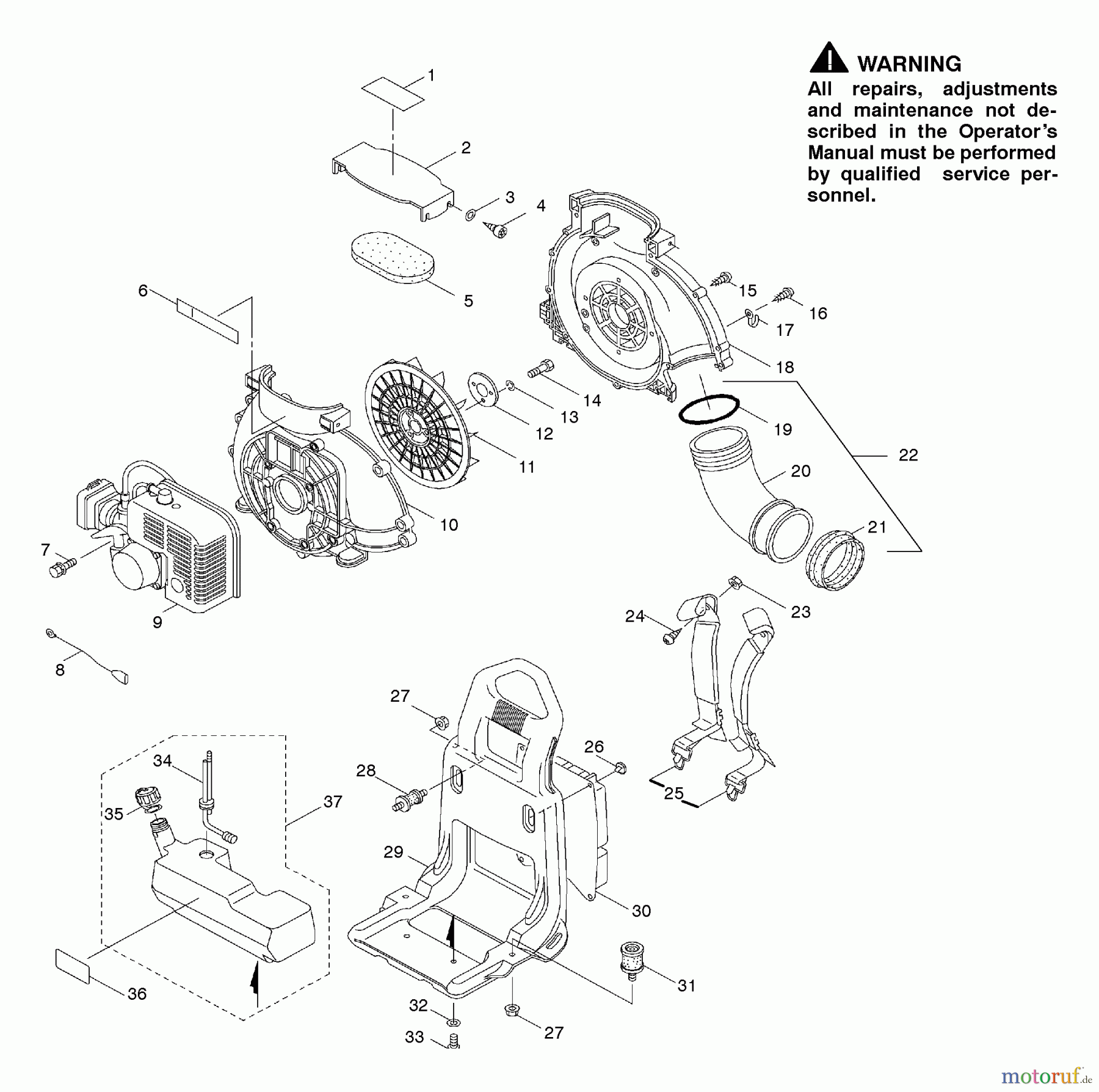 Poulan / Weed Eater Bläser / Sauger / Häcksler / Mulchgeräte BP400 - Poulan Pro Blower Blower Assembly