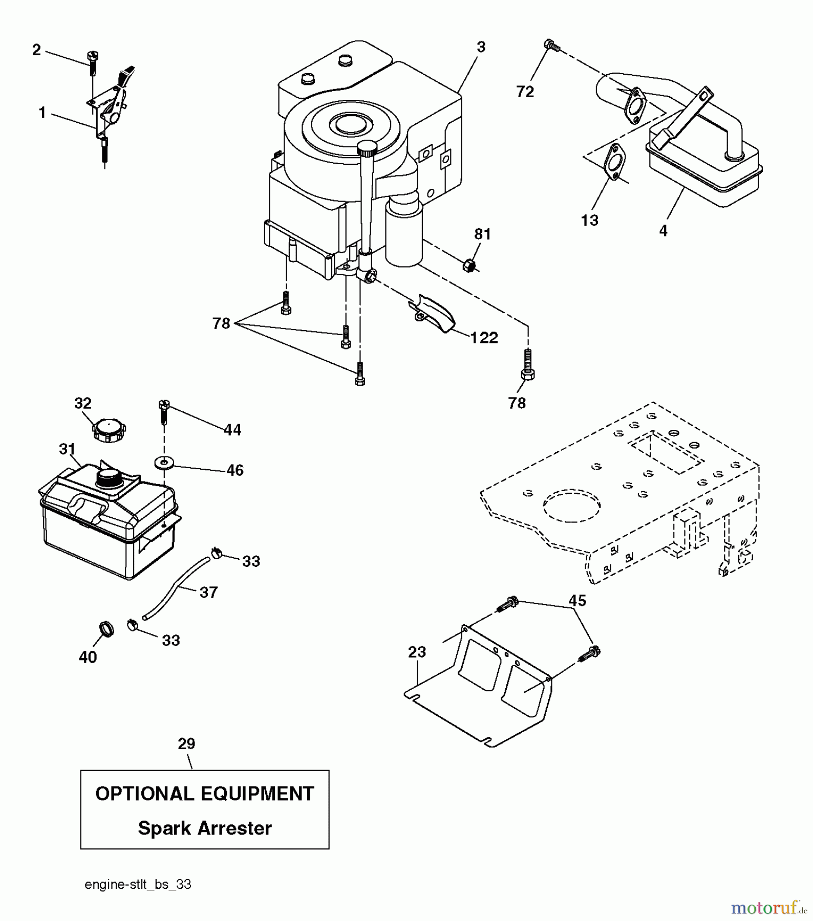 Poulan / Weed Eater Rasen und Gartentraktoren PO17542LT (96012011001) - Poulan Lawn Tractor (2011-03) ENGINE