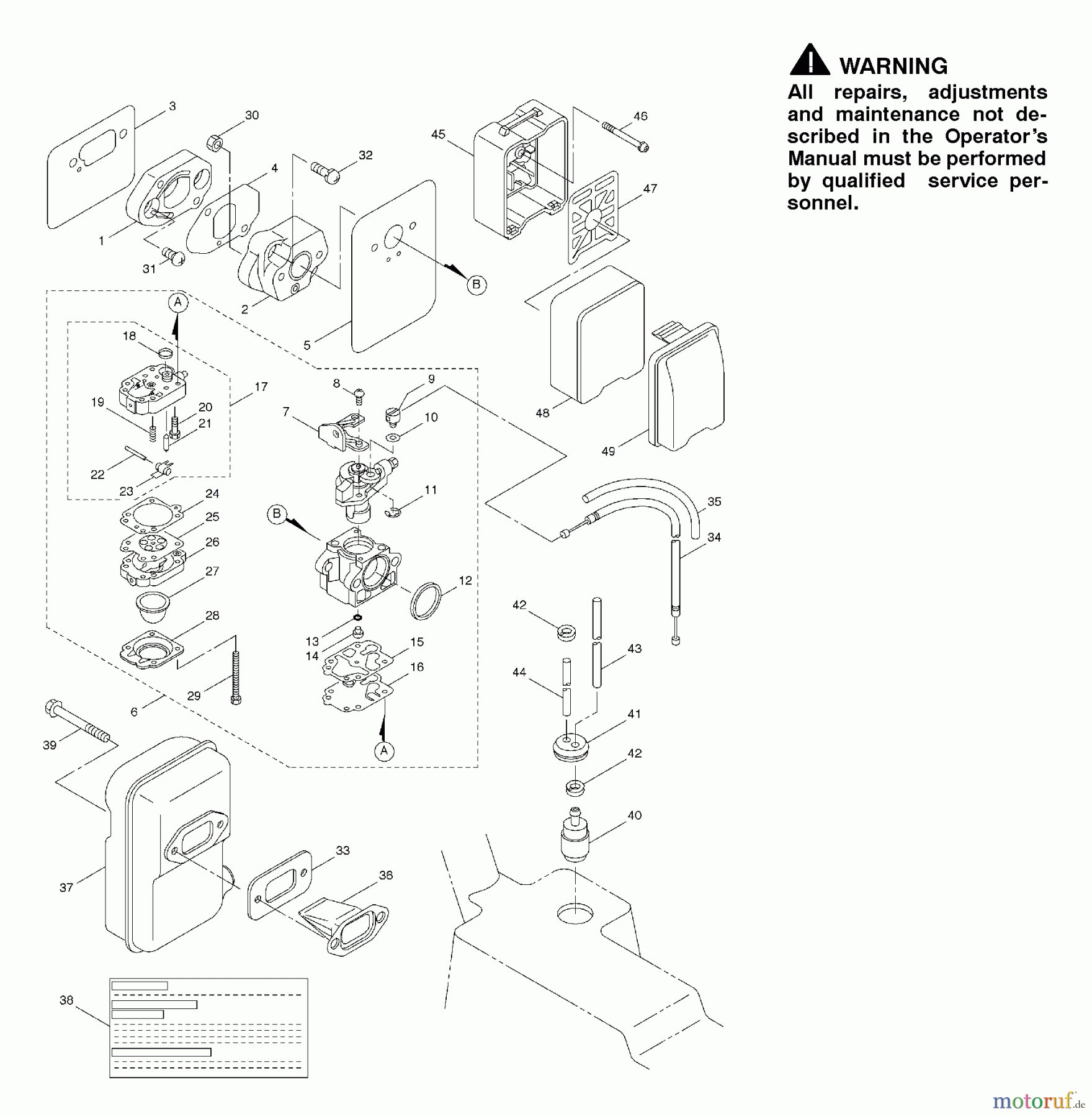 Poulan / Weed Eater Bläser / Sauger / Häcksler / Mulchgeräte BP400 - Poulan Pro Blower Carburetor Assembly