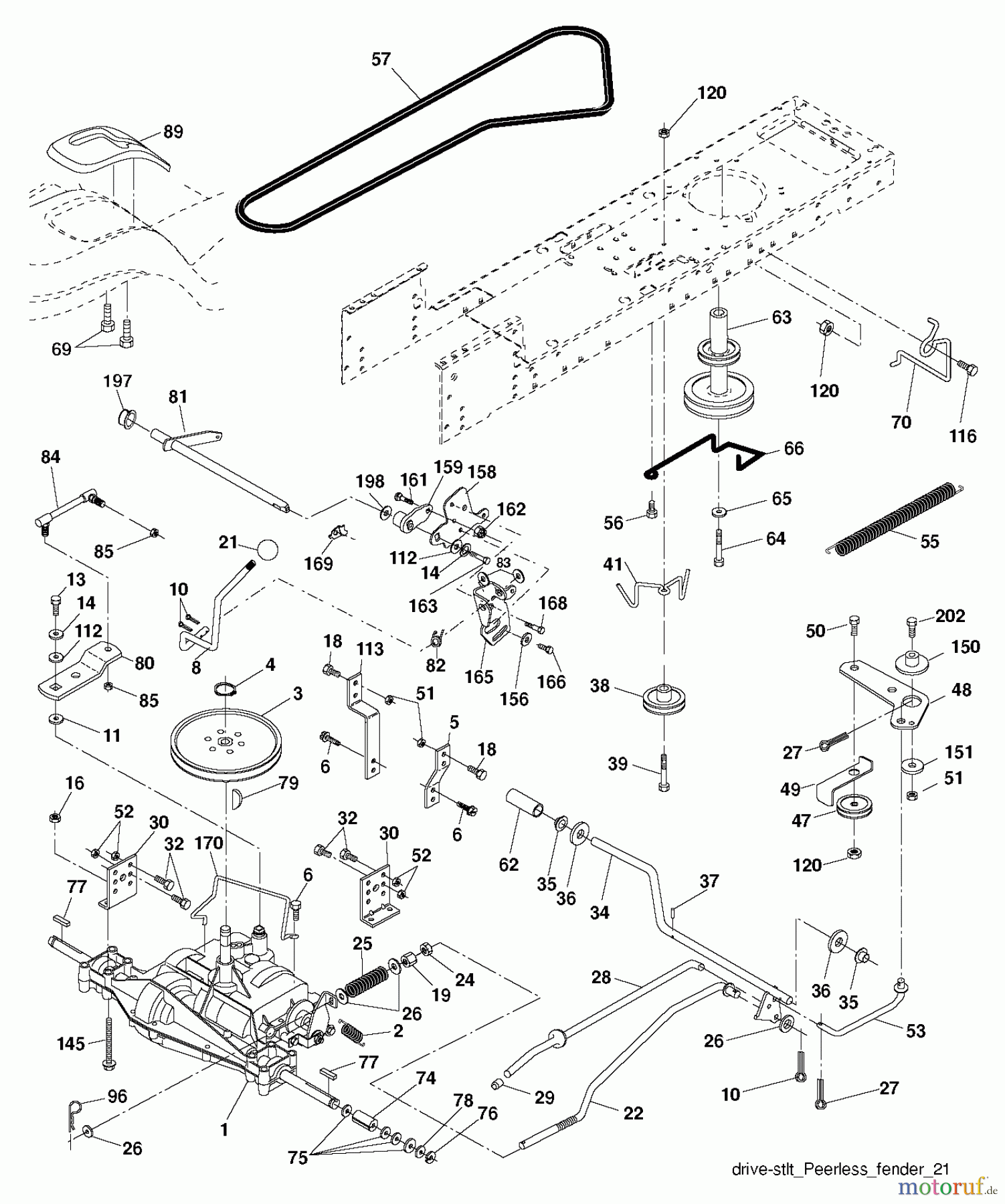Poulan / Weed Eater Rasen und Gartentraktoren PO17542LT (96012011001) - Poulan Lawn Tractor (2011-03) DRIVE