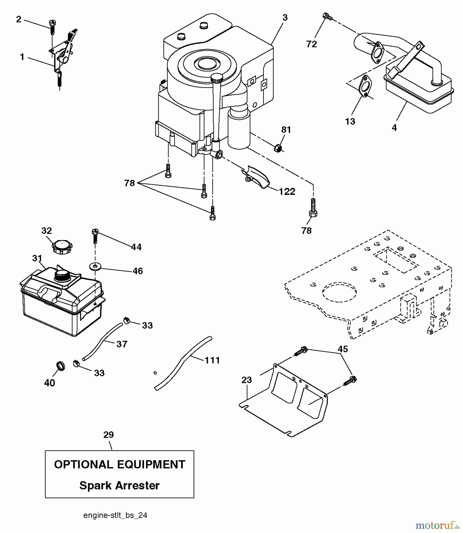 Poulan / Weed Eater Rasen und Gartentraktoren PO17542LT (96012011002) - Poulan Lawn Tractor (2011-08) ENGINE