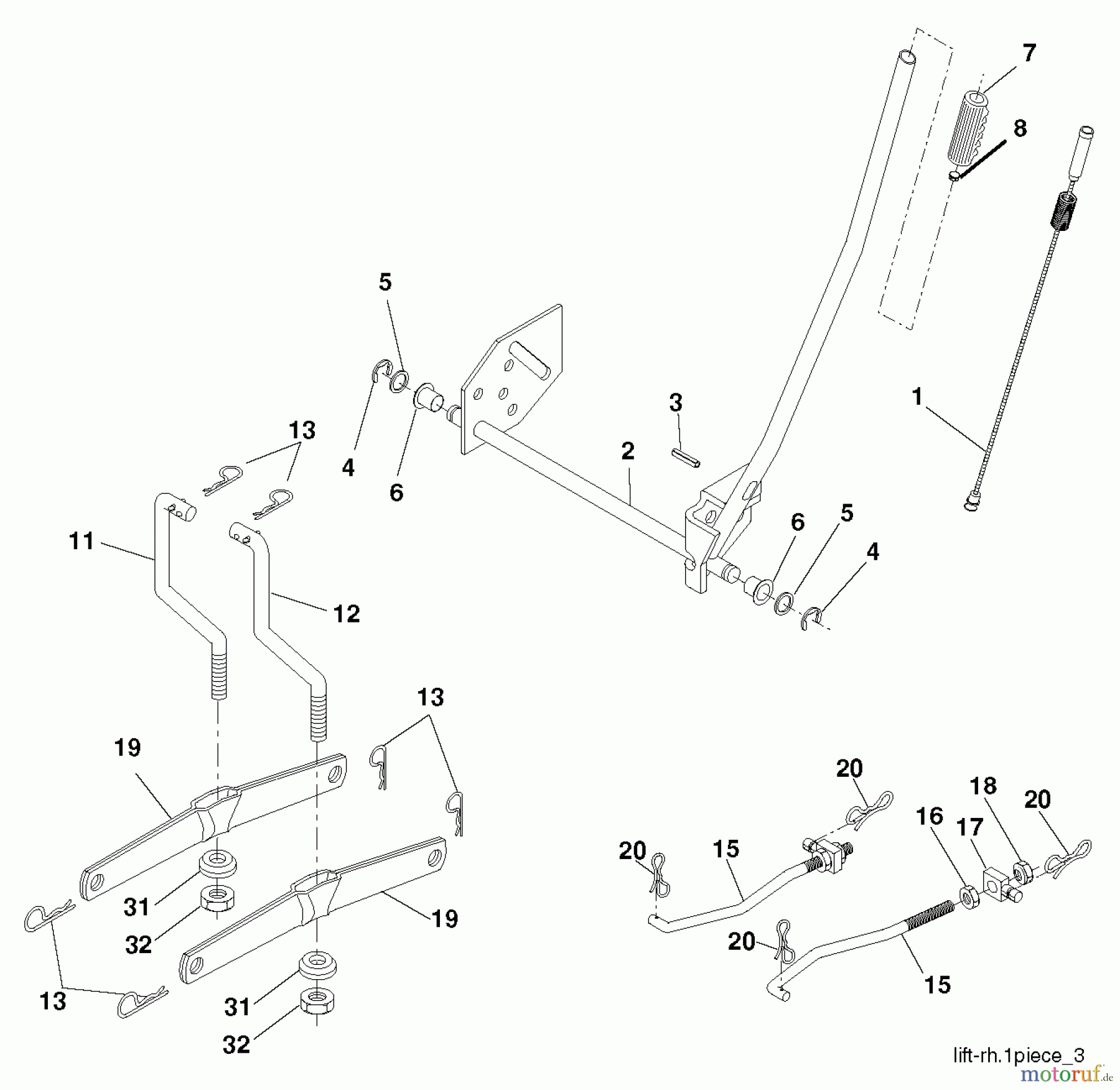 Poulan / Weed Eater Rasen und Gartentraktoren PO17542LT (96012011002) - Poulan Lawn Tractor (2011-08) MOWER LIFT / DECK LIFT