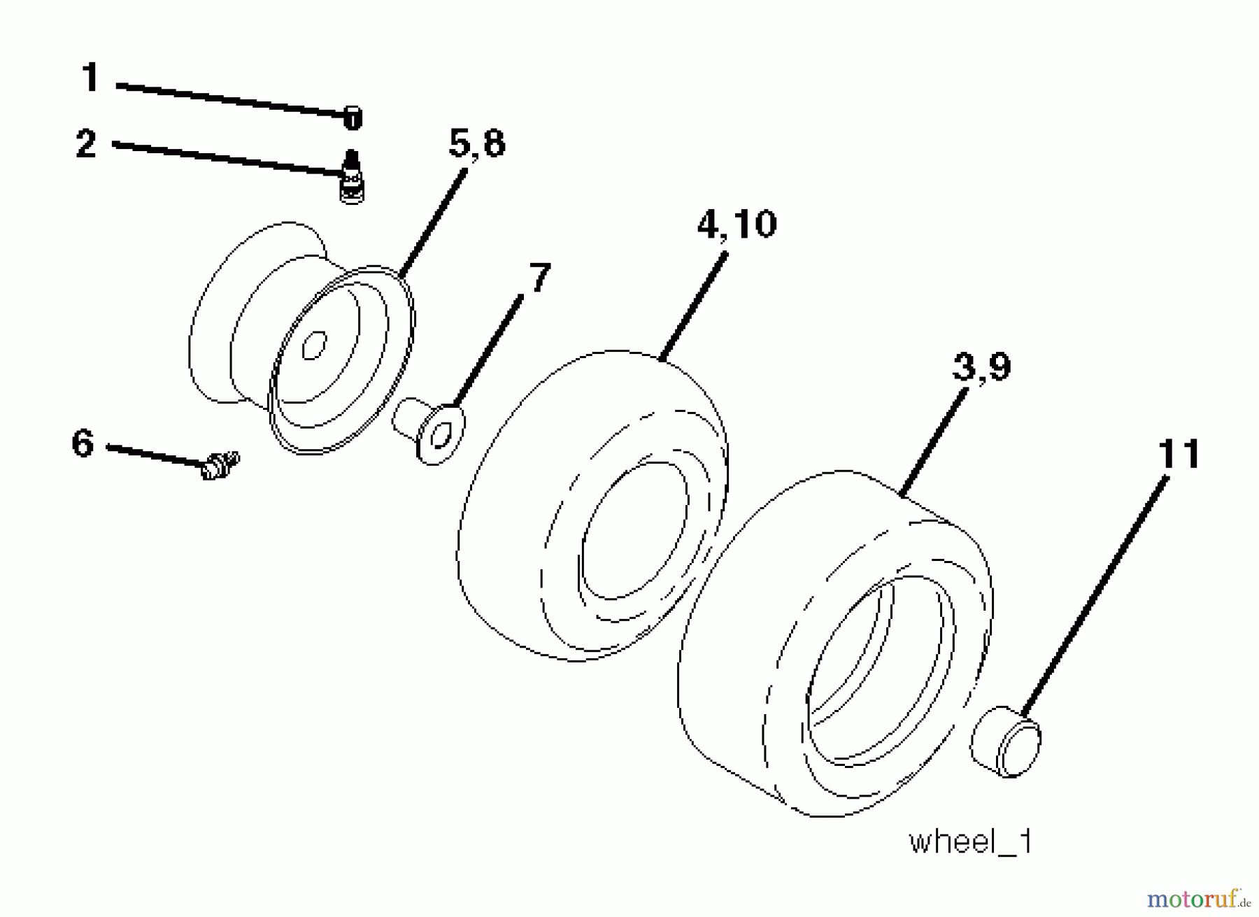  Poulan / Weed Eater Rasen und Gartentraktoren PO17542LT (96012011001) - Poulan Lawn Tractor (2011-03) WHEELS TIRES