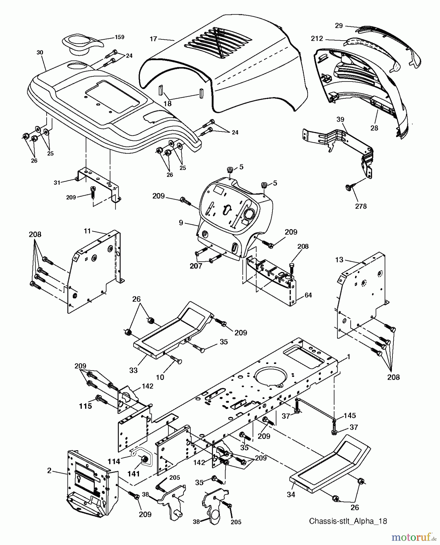 Poulan / Weed Eater Rasen und Gartentraktoren PB17542LT (96012012600) - Poulan Pro Lawn Tractor (2012-08) CHASSIS ENCLOSURES