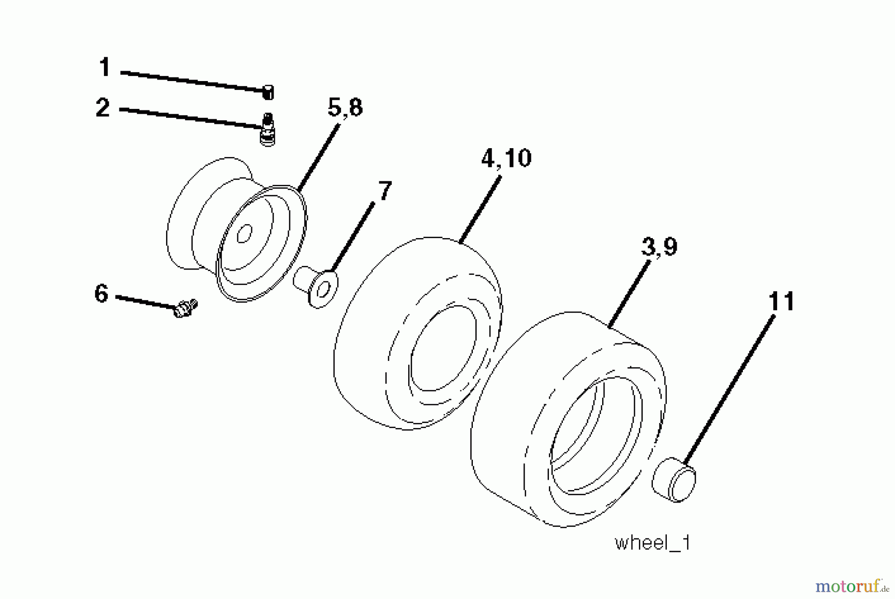 Poulan / Weed Eater Rasen und Gartentraktoren PB17542LT (96012012600) - Poulan Pro Lawn Tractor (2012-08) WHEELS TIRES