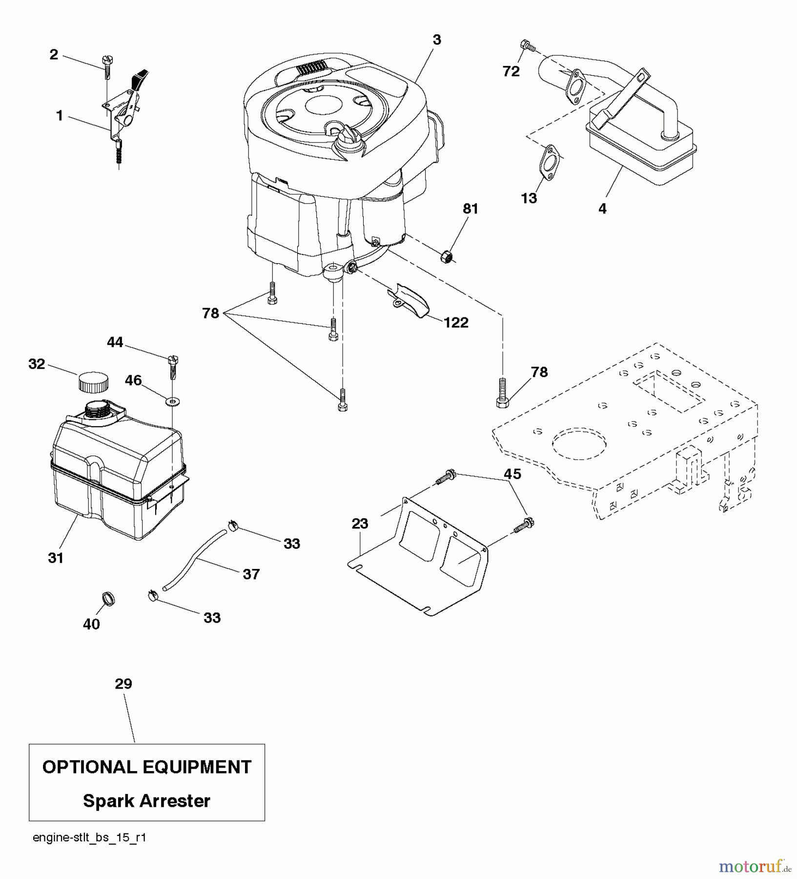  Poulan / Weed Eater Rasen und Gartentraktoren PB19542LT (96012012200) - Poulan Pro Lawn Tractor (2011-08) ENGINE