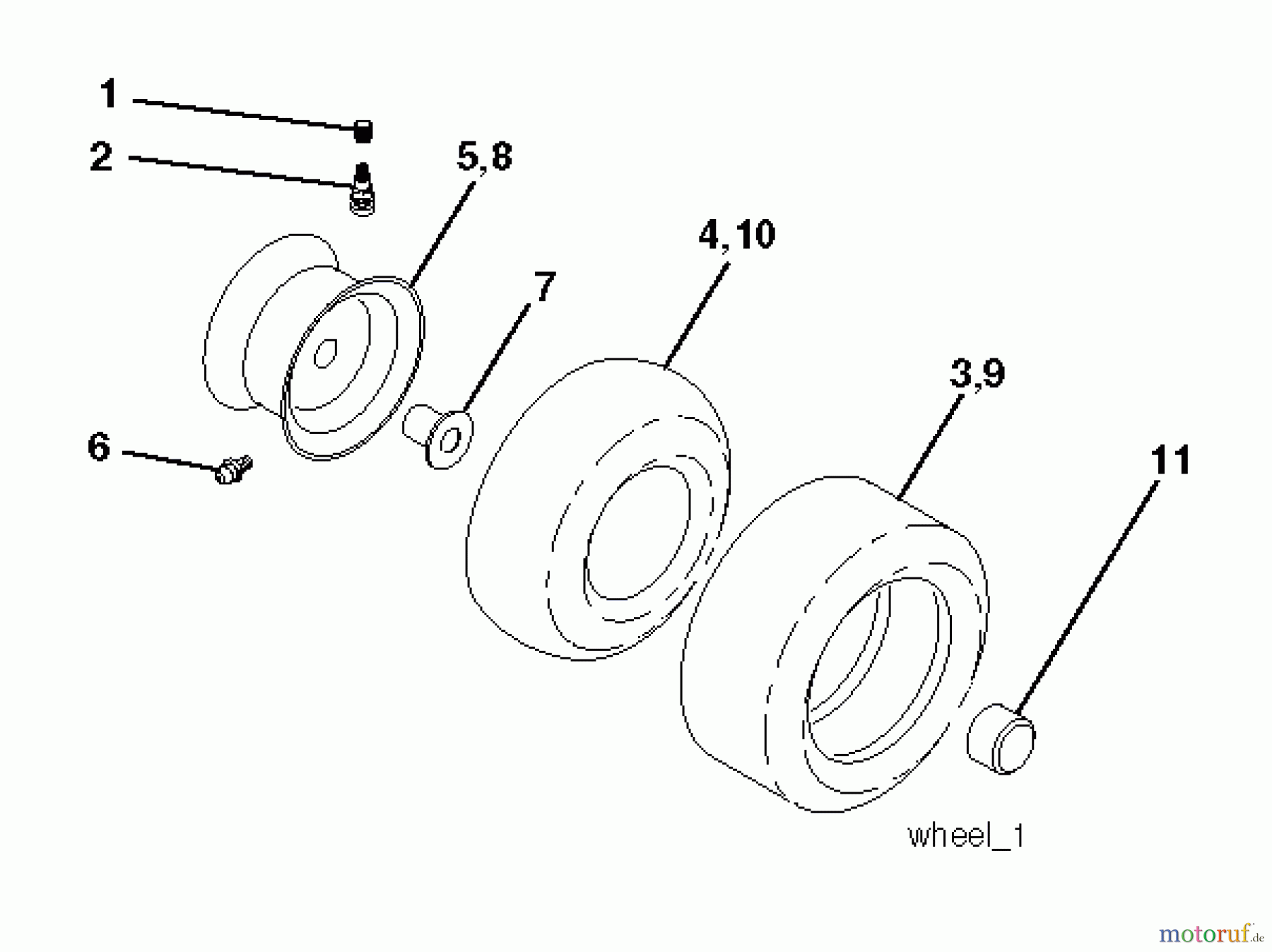 Poulan / Weed Eater Rasen und Gartentraktoren PO17542LT (96018000401) - Poulan Lawn Tractor (2011-08) WHEELS TIRES