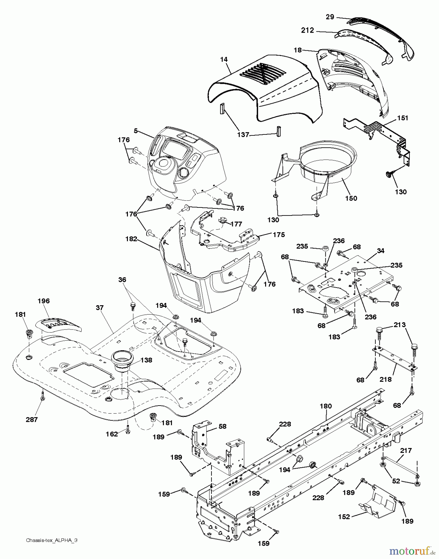 Poulan / Weed Eater Rasen und Gartentraktoren PB175A42LT (96048003700) - Poulan Pro Lawn Tractor (2012-02) CHASSIS ENCLOSURES