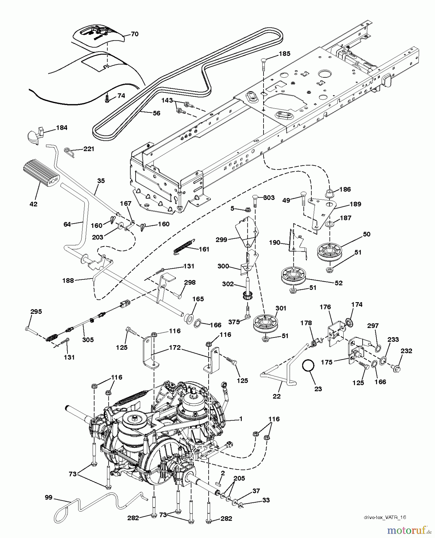 Poulan / Weed Eater Rasen und Gartentraktoren PO175A42LT (96048002400) - Poulan Lawn Tractor (2011-09) DRIVE