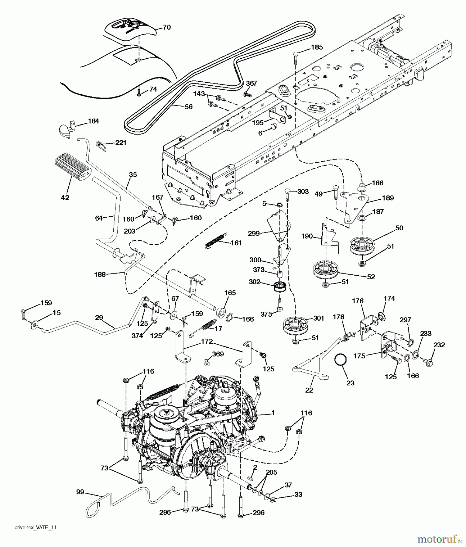 Poulan / Weed Eater Rasen und Gartentraktoren PO175A42LT (96048004800) - Poulan Lawn Tractor (2012-11) DRIVE