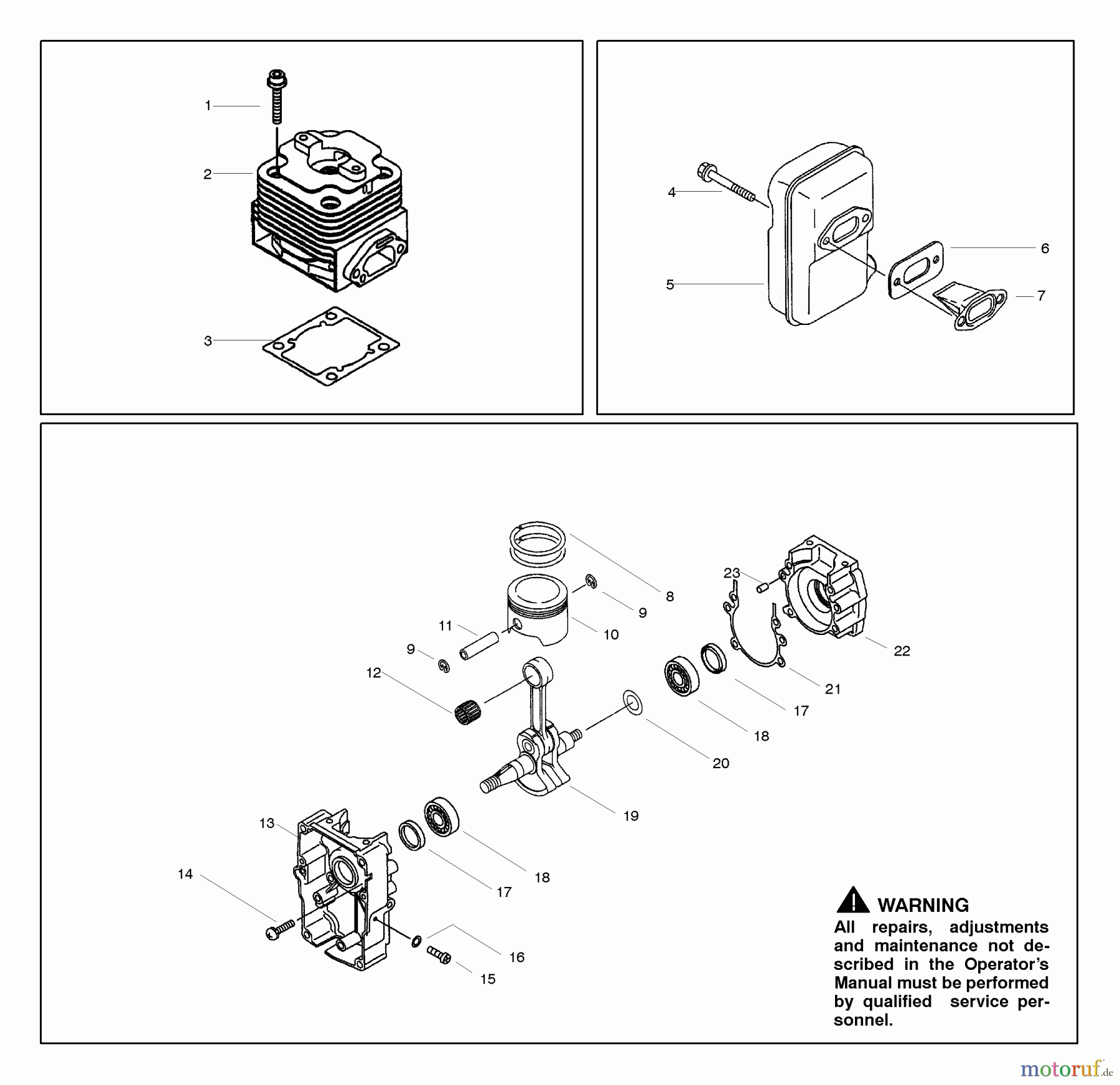 Poulan / Weed Eater Bläser / Sauger / Häcksler / Mulchgeräte BP402 - Poulan Pro Back Pack Blower Cylinder & Crankcase Assembly