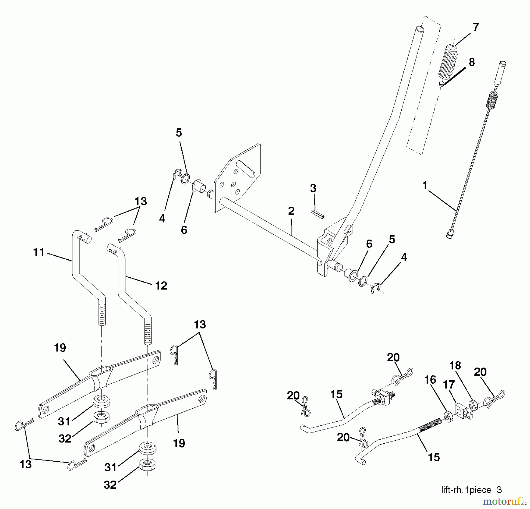 Poulan / Weed Eater Rasen und Gartentraktoren PO19542LT (96012012100) - Poulan Lawn Tractor (2011-03) MOWER LIFT LEVER