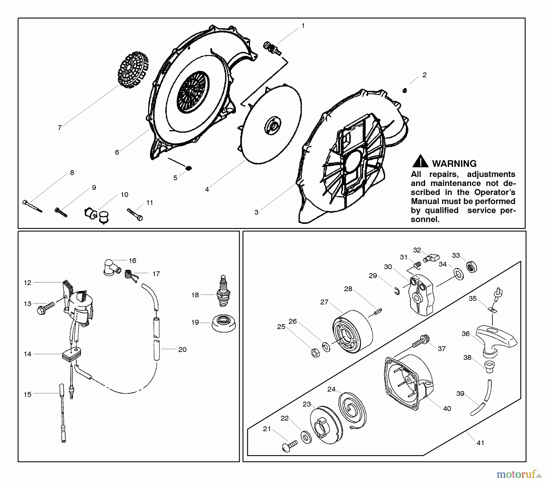 Poulan / Weed Eater Bläser / Sauger / Häcksler / Mulchgeräte BP402 - Poulan Pro Back Pack Blower Housing & Ignition Assembly