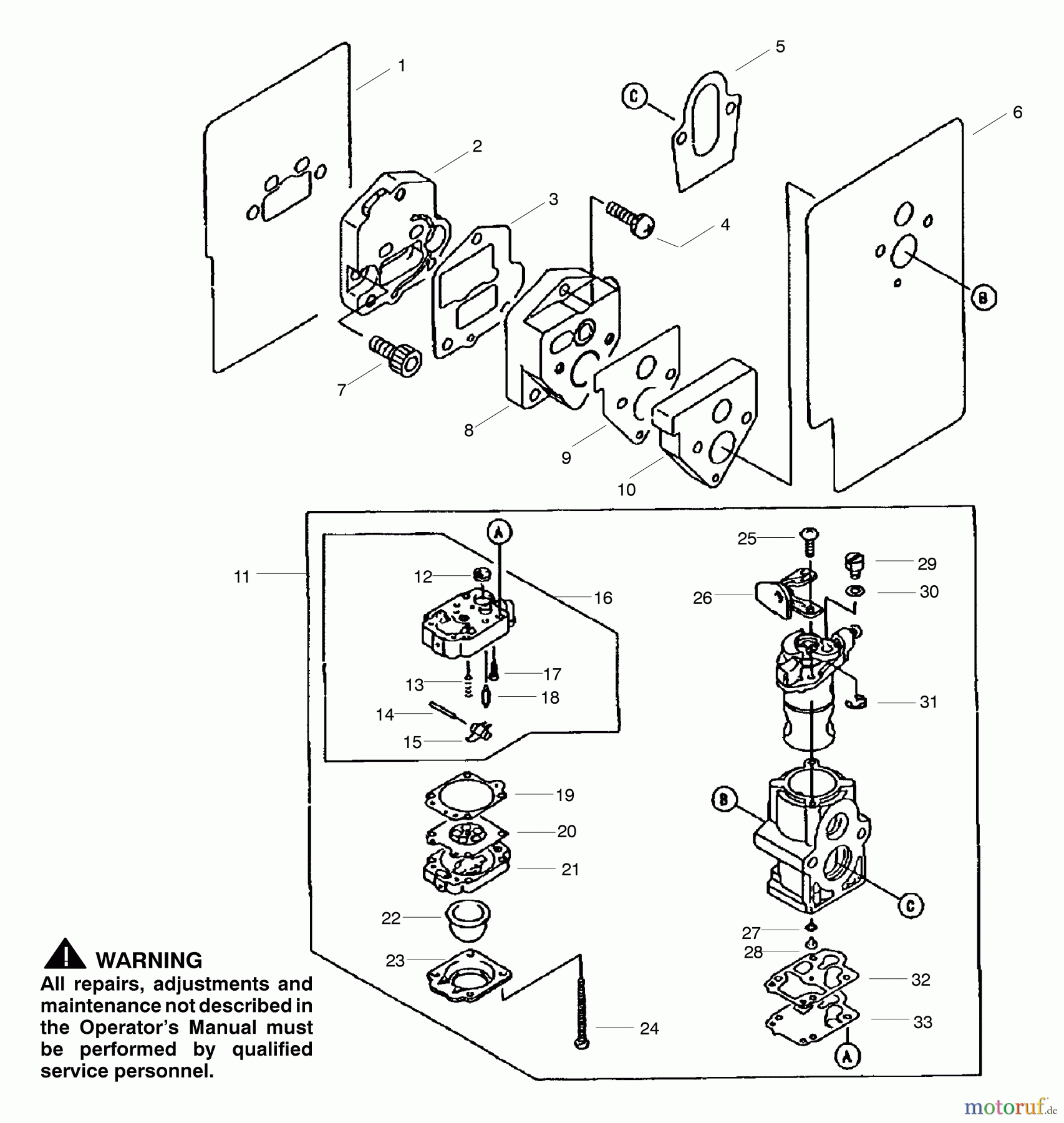 Poulan / Weed Eater Bläser / Sauger / Häcksler / Mulchgeräte BP402LE - Poulan Pro Back Pack Blower Carburetor Assembly