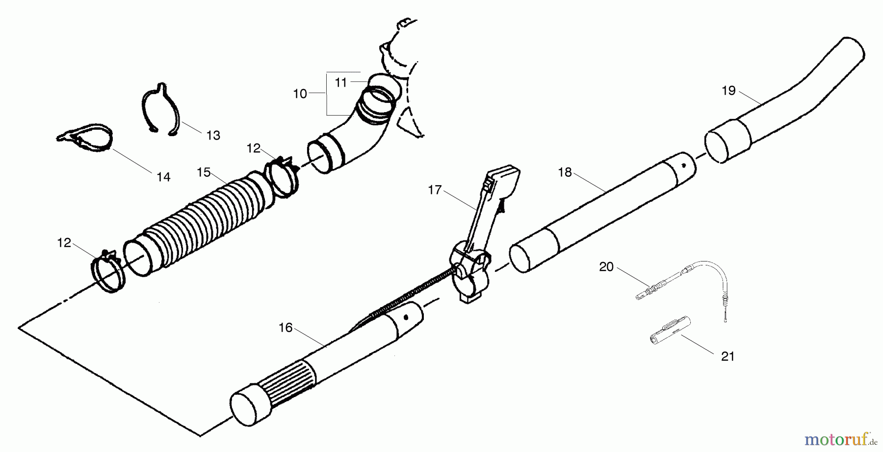 Poulan / Weed Eater Bläser / Sauger / Häcksler / Mulchgeräte BP402LE - Poulan Pro Back Pack Blower Tube Assembly