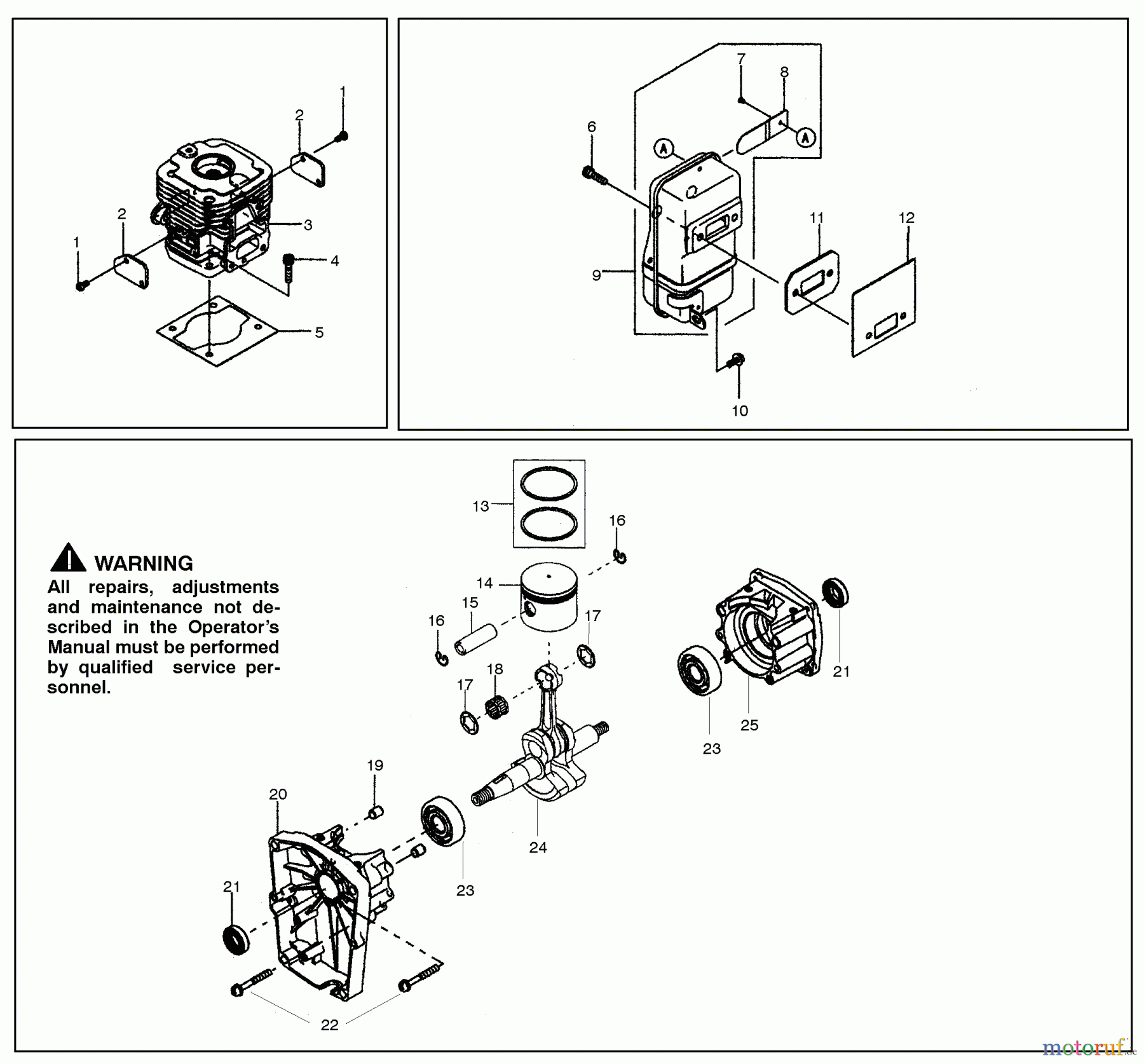 Poulan / Weed Eater Bläser / Sauger / Häcksler / Mulchgeräte BP406 - Poulan Pro Back Pack Blower Engine
