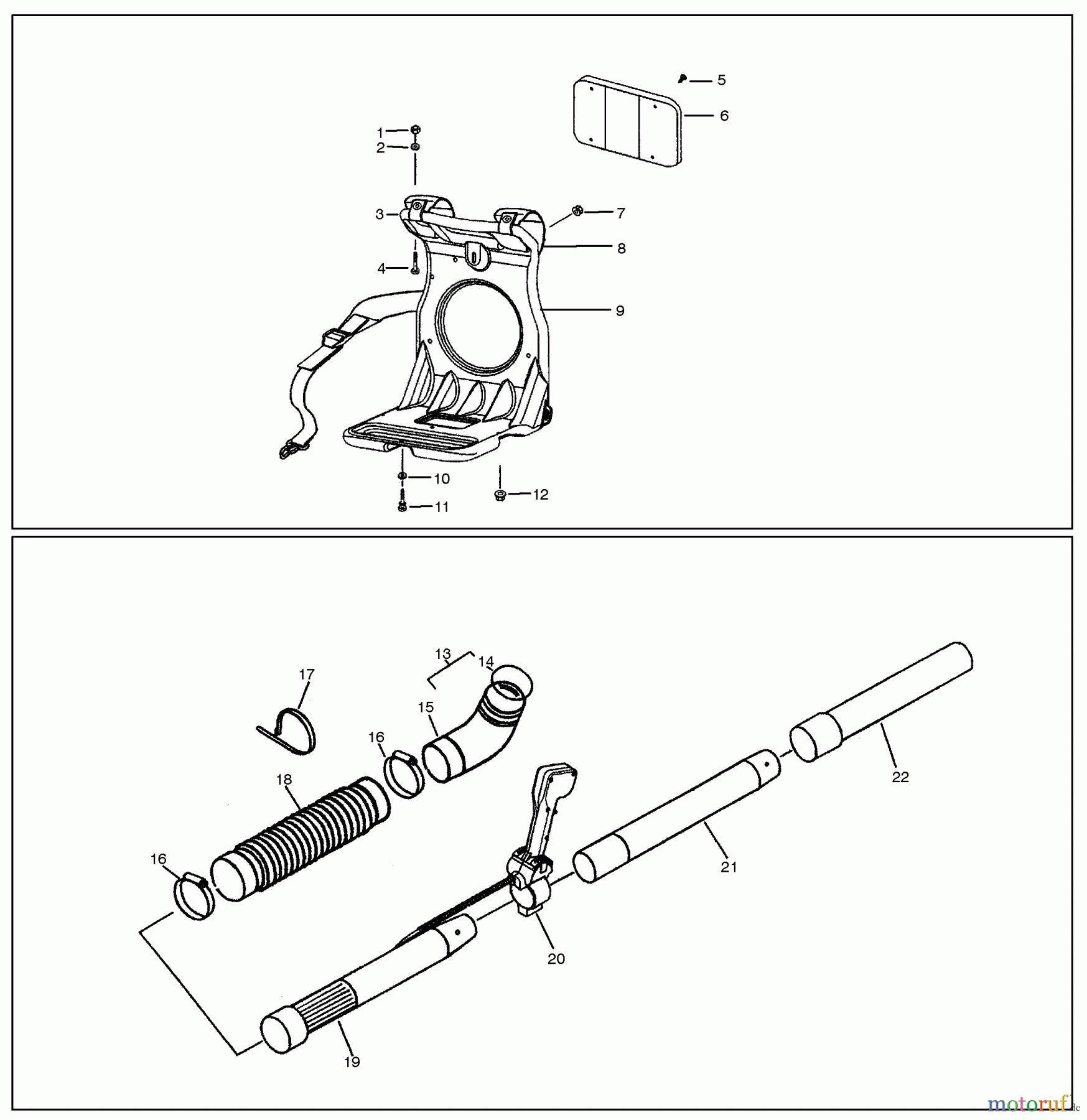 Poulan / Weed Eater Bläser / Sauger / Häcksler / Mulchgeräte BP406 - Poulan Pro Back Pack Blower Tube