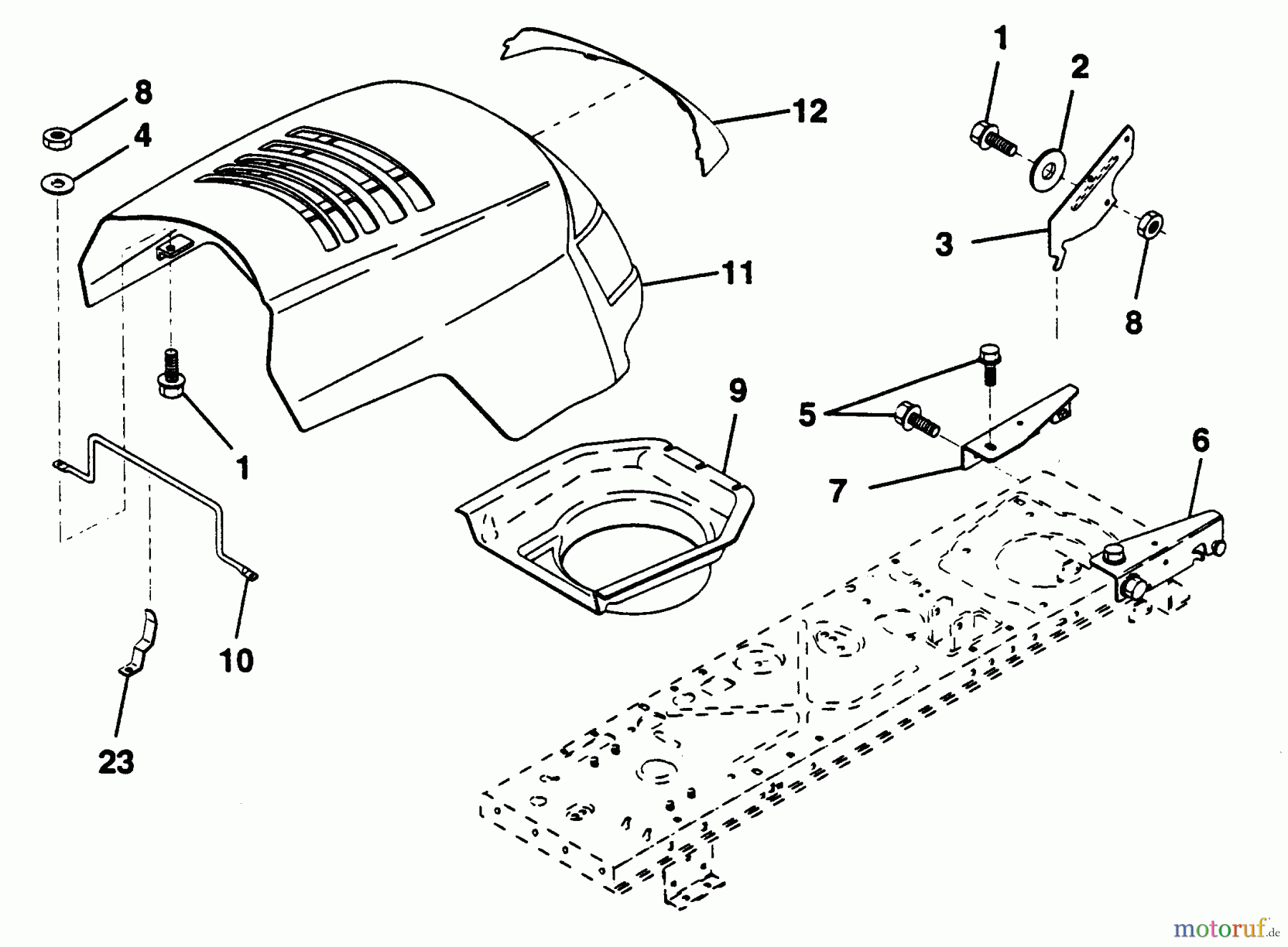  Poulan / Weed Eater Rasen und Gartentraktoren PP125R38J - Poulan Pro Lawn Tractor HOOD