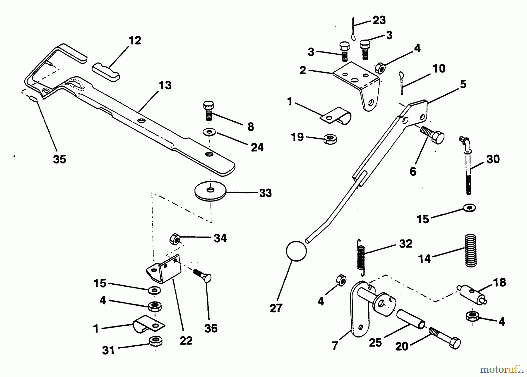 Poulan / Weed Eater Rasen und Gartentraktoren PP12R38MIA - Poulan Pro Lawn Tractor MOWER LIFT LEVER