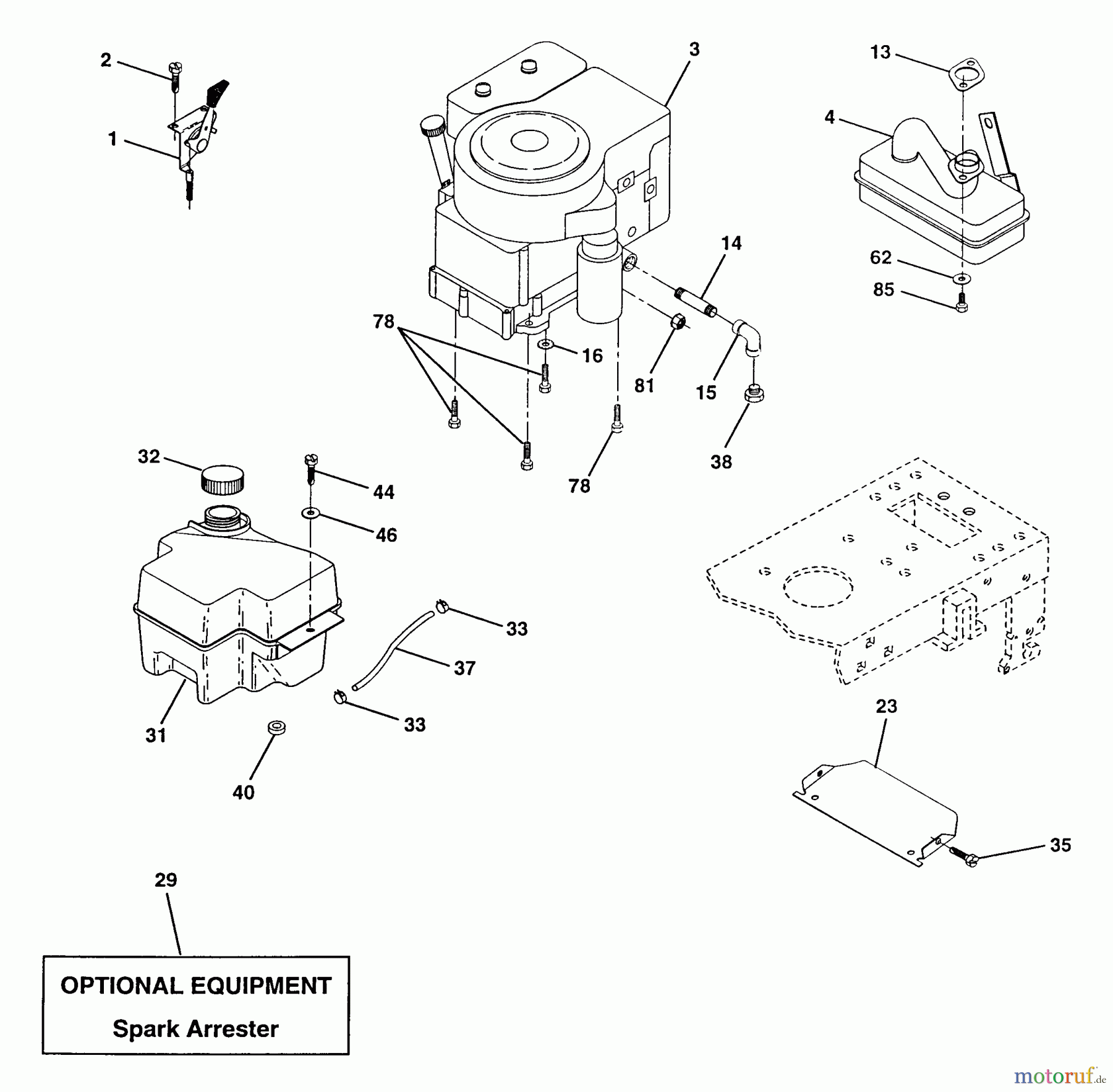 Poulan / Weed Eater Rasen und Gartentraktoren PP1338A - Poulan Pro Lawn Tractor Engine