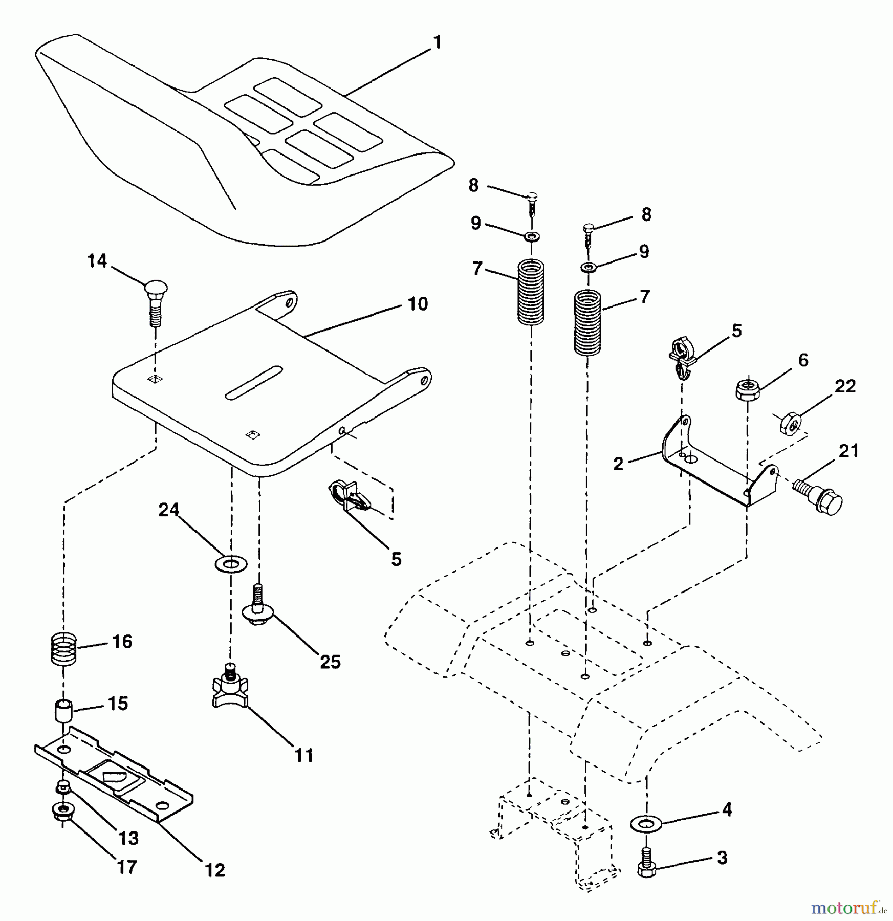 Poulan / Weed Eater Rasen und Gartentraktoren PP1338 - Poulan Pro Lawn Tractor Seat Assembly